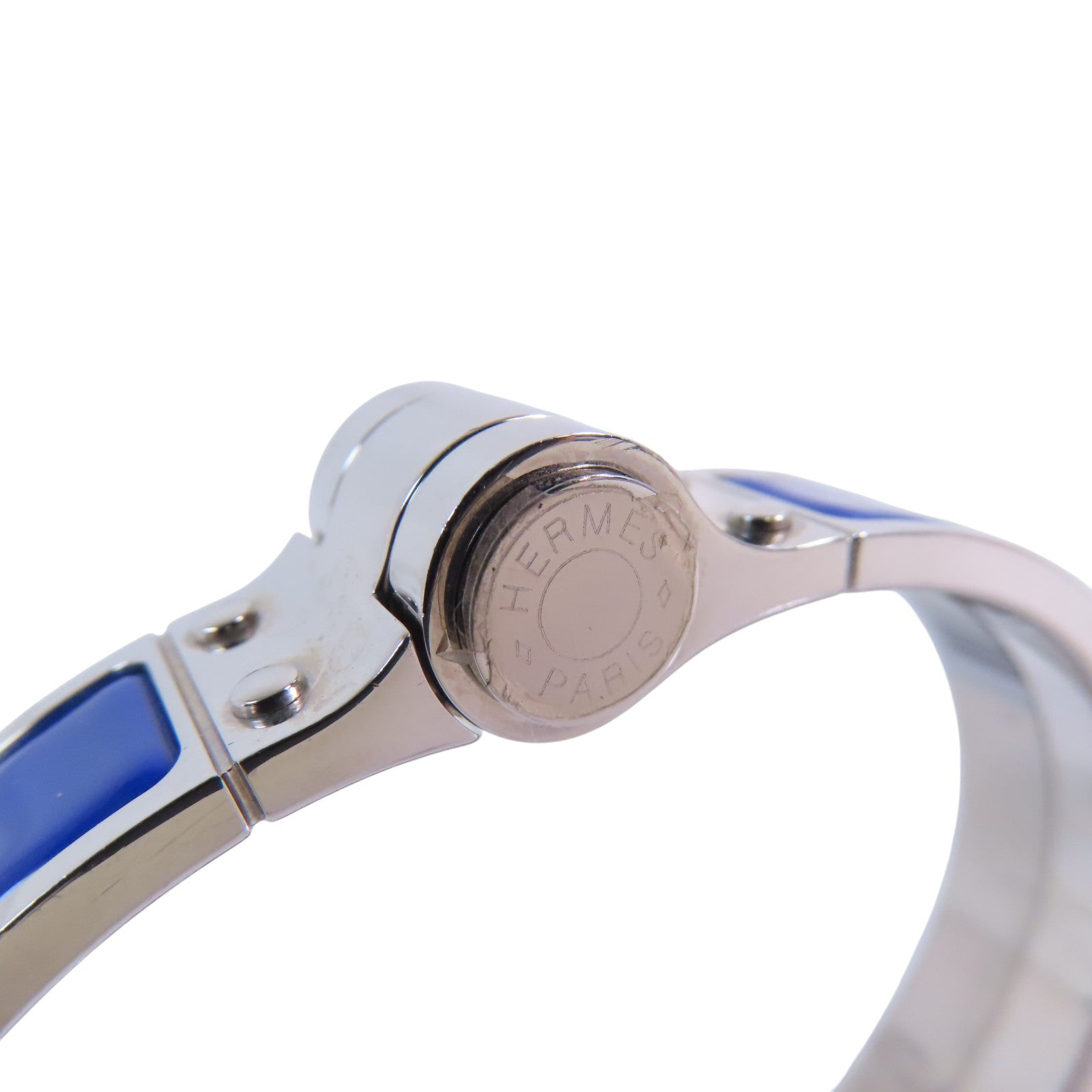 HERMES 金屬/琺瑯Enamel Chamiere Bracelet銀扣手鐲
