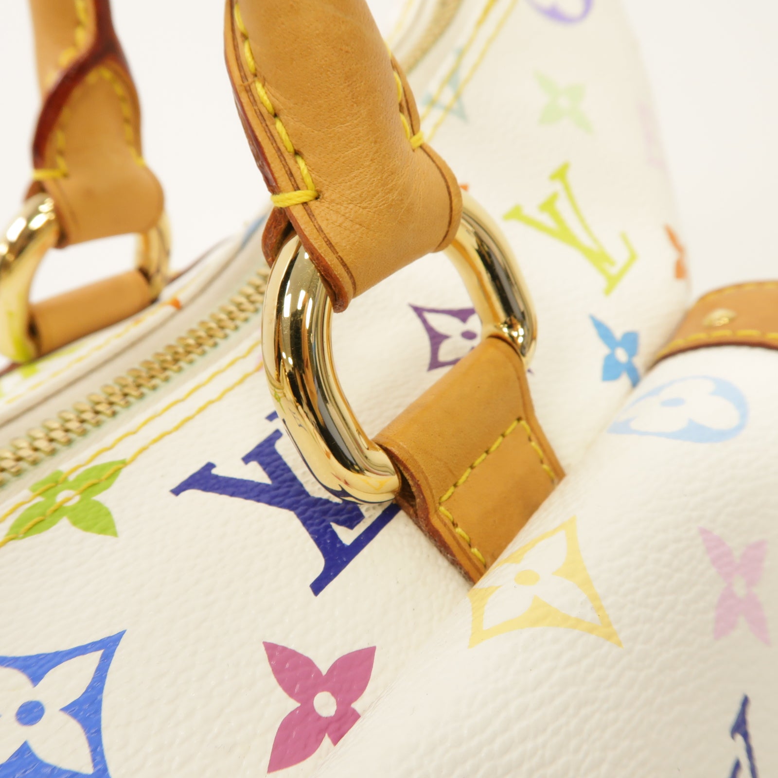 LOUIS VUITTON Monogram Multicolore Rita金扣手挽肩背兩用袋白色
