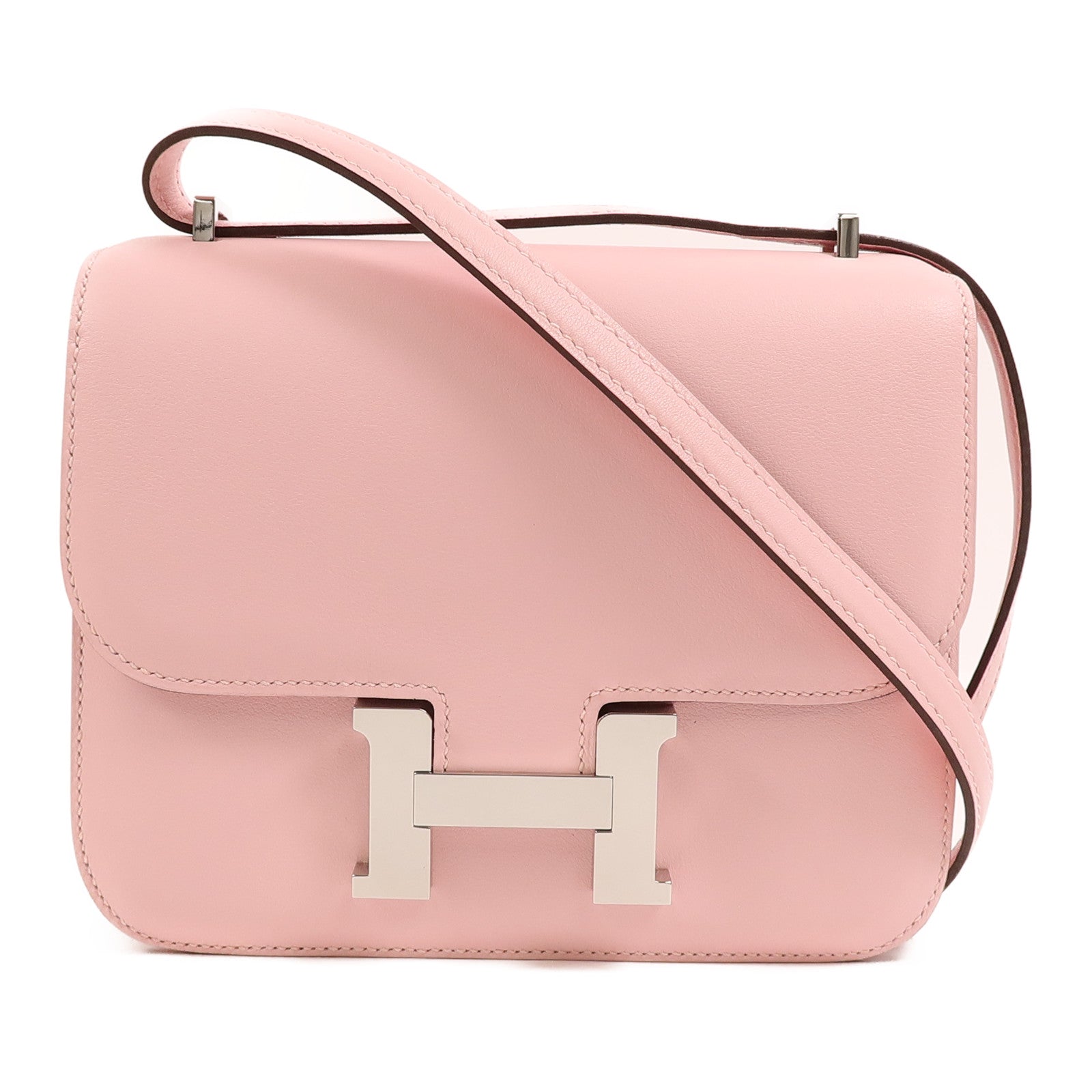 HERMES Swift皮革Constance Mini肩背袋Rose Sakura