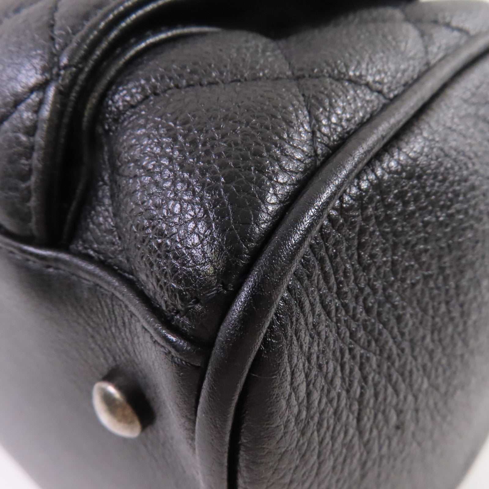 CHANEL 菱格牛皮皮革2Way Shoulder Bag金扣/銀扣鏈帶手挽肩背兩用袋黑色