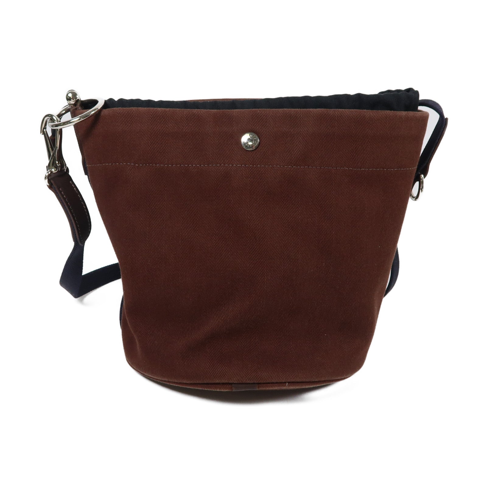 HERMES 帆布Bolso De Aseo銀扣肩背袋啡色