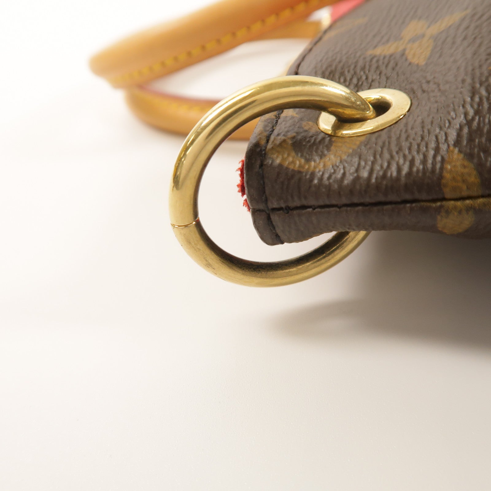 LOUIS VUITTON Monogram Pallas金扣手挽肩背兩用袋棕色/紅色