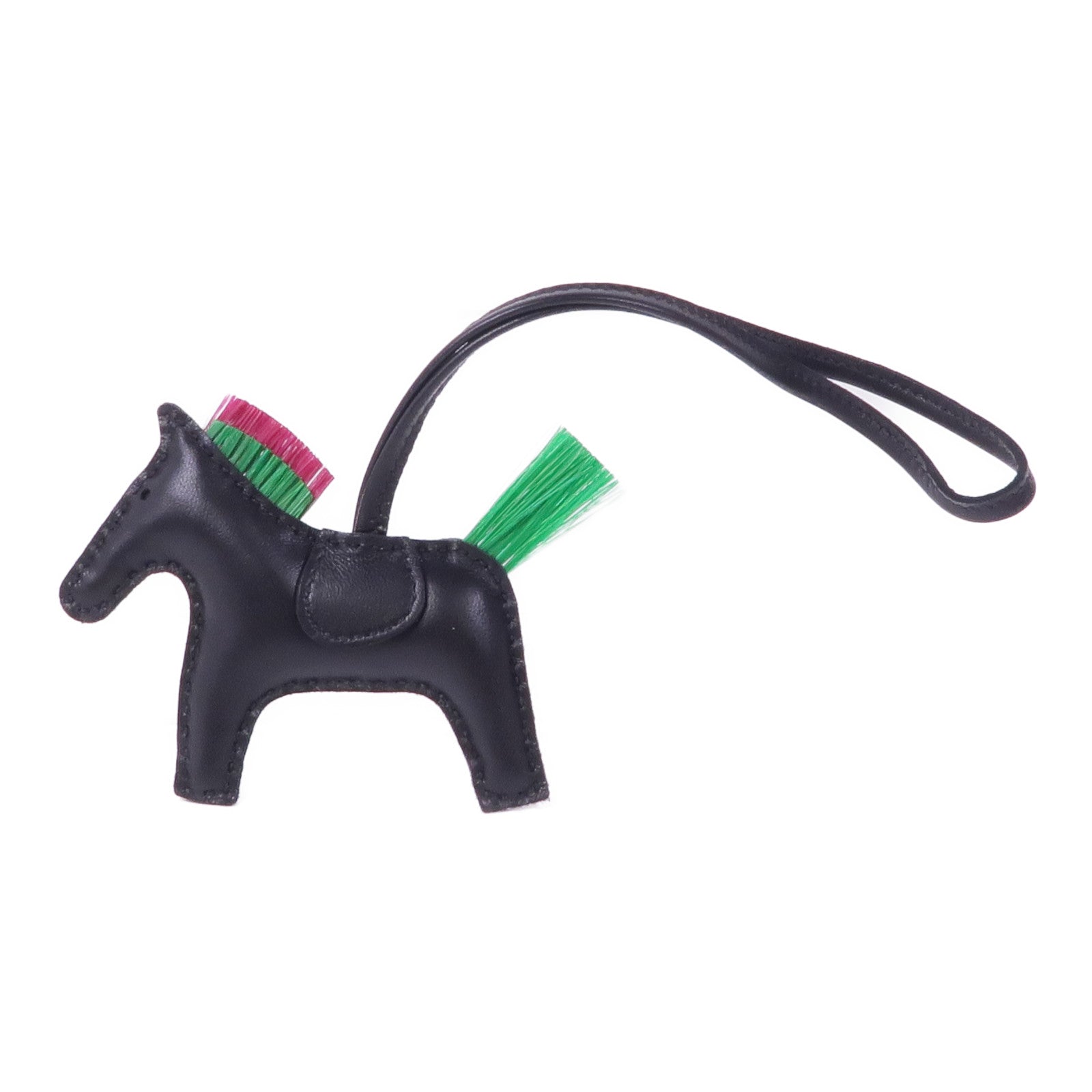 HERMES Milo皮革Rodeo PM掛飾Noir