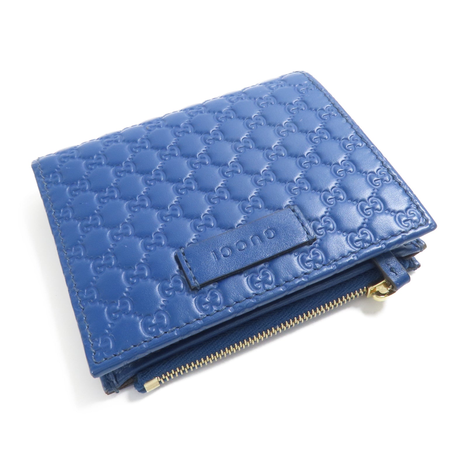 GUCCI 牛皮皮革Embossed Zipped Wallet金扣錢包