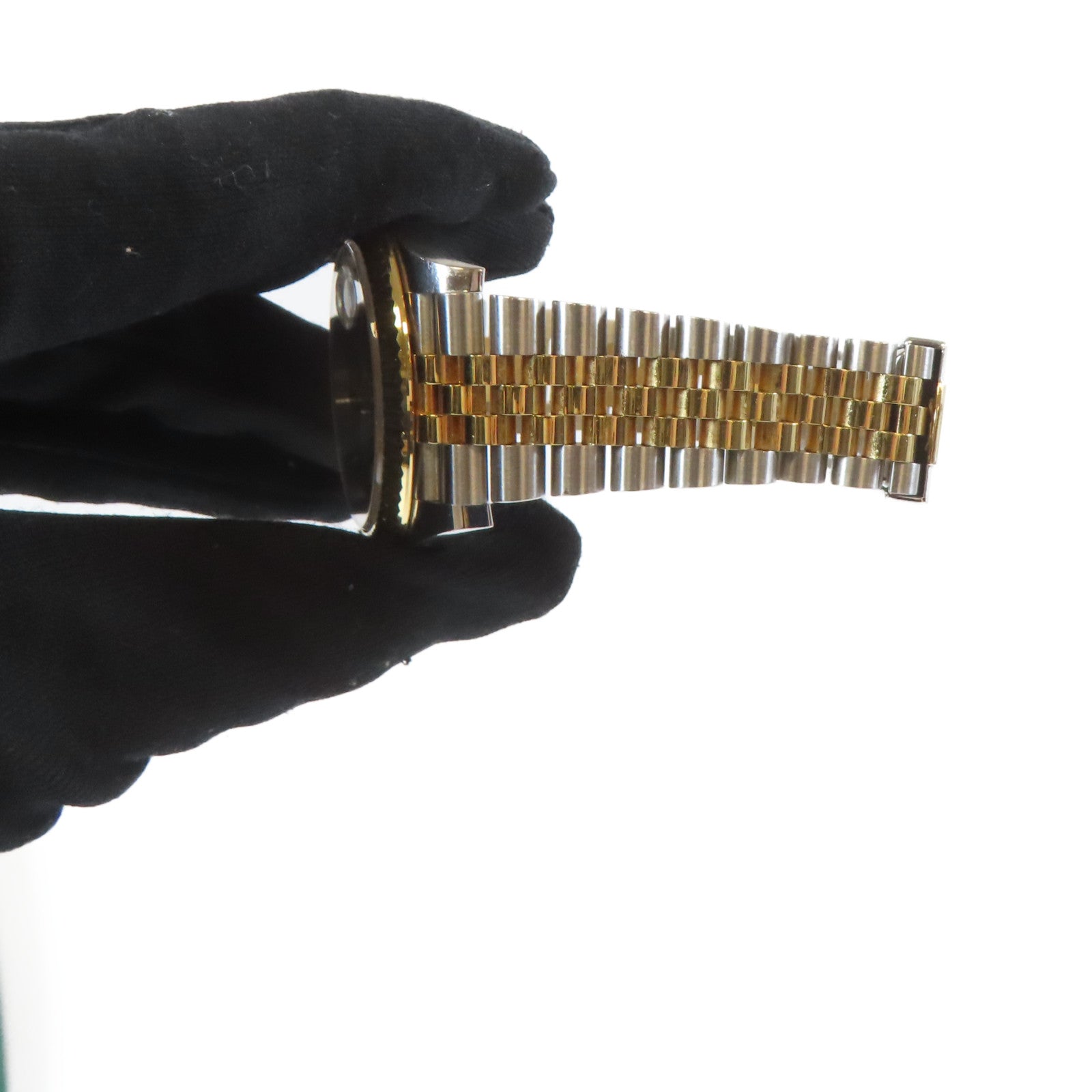 ROLEX Datejust18K黃金/不鏽鋼手錶自動機芯銀色#18cm