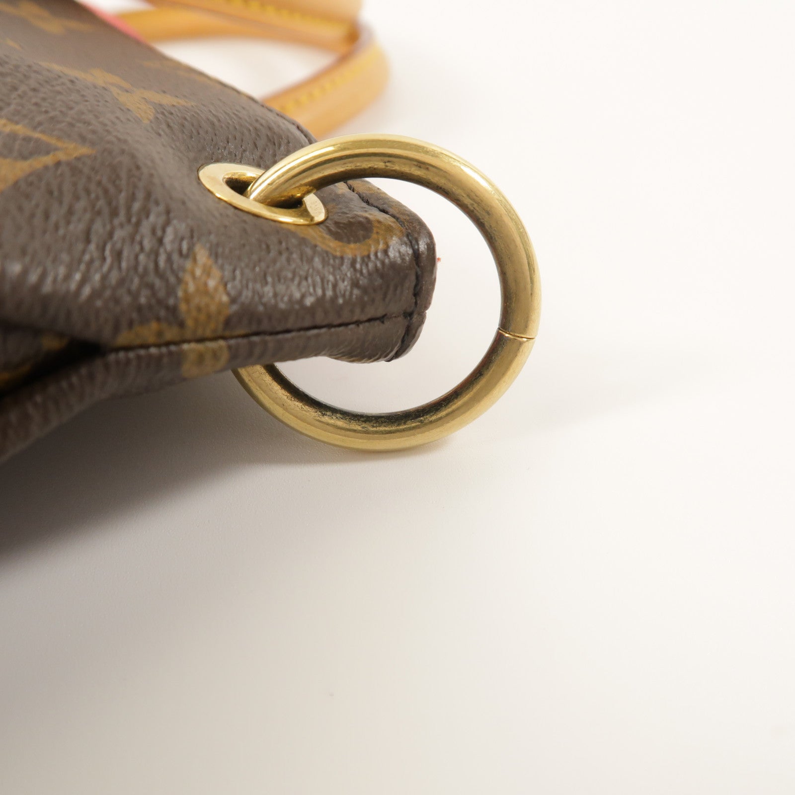 LOUIS VUITTON Monogram Pallas金扣手挽肩背兩用袋棕色/紅色