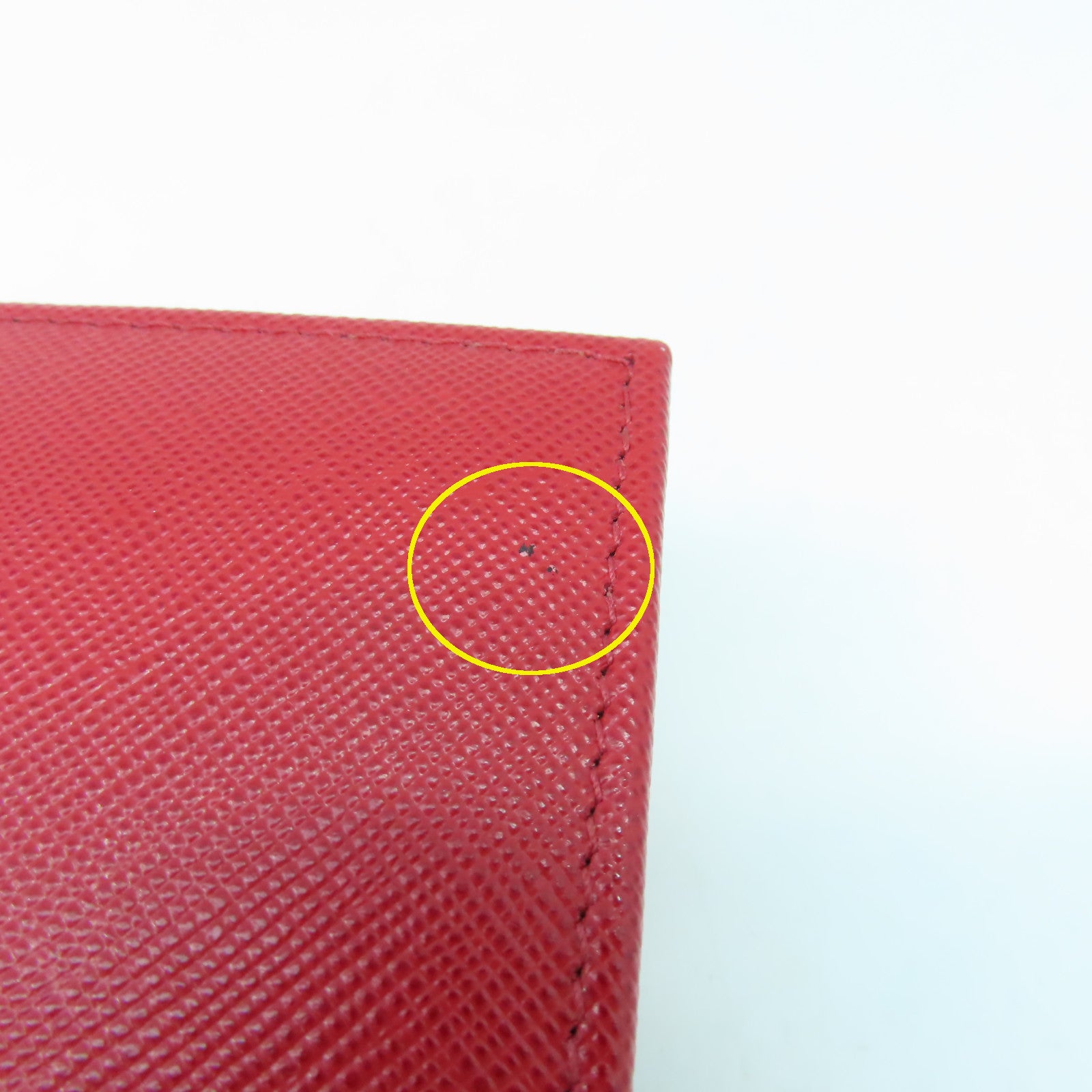 PRADA 牛皮皮革Long Wallet金扣長錢包紅色