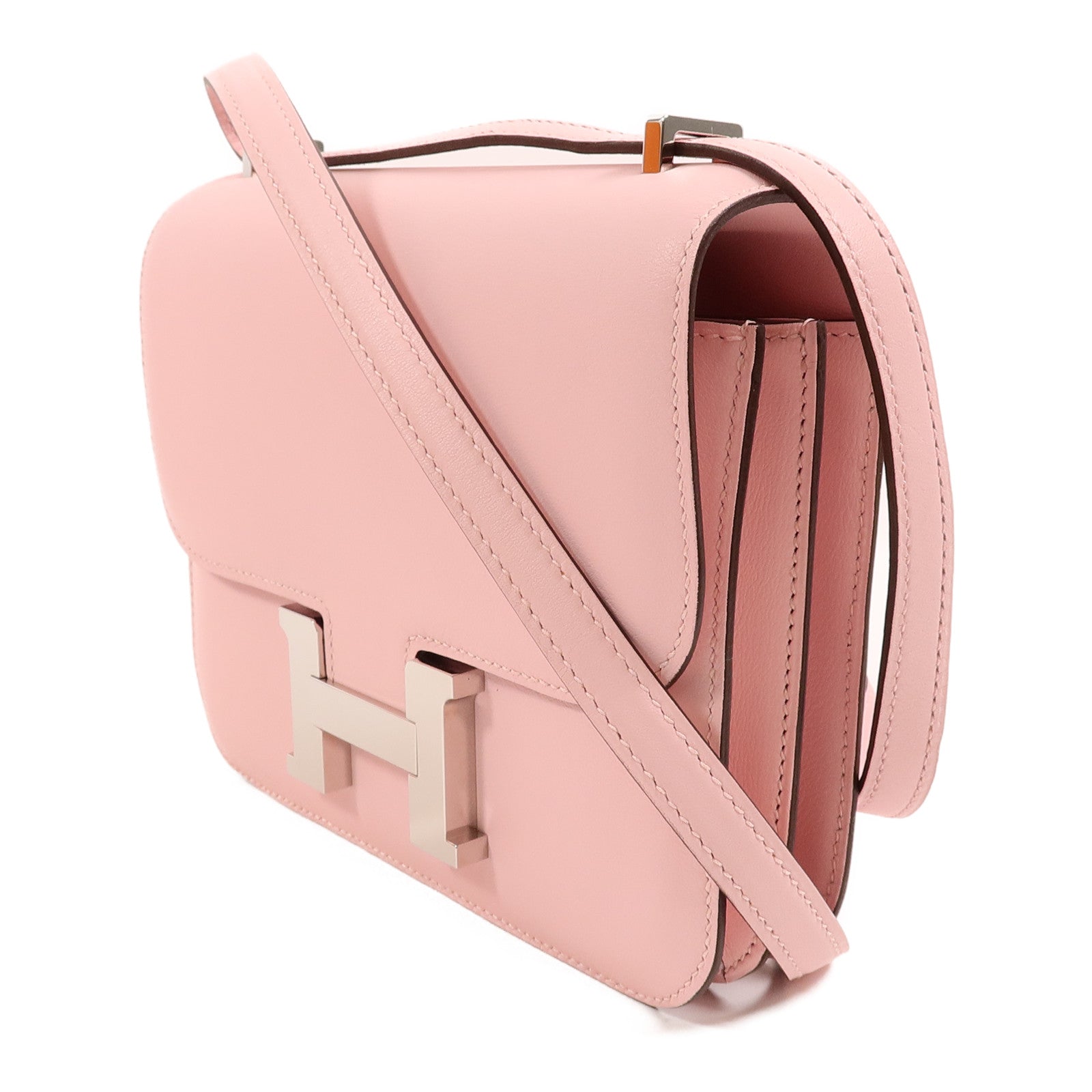 HERMES Swift皮革Constance Mini肩背袋Rose Sakura