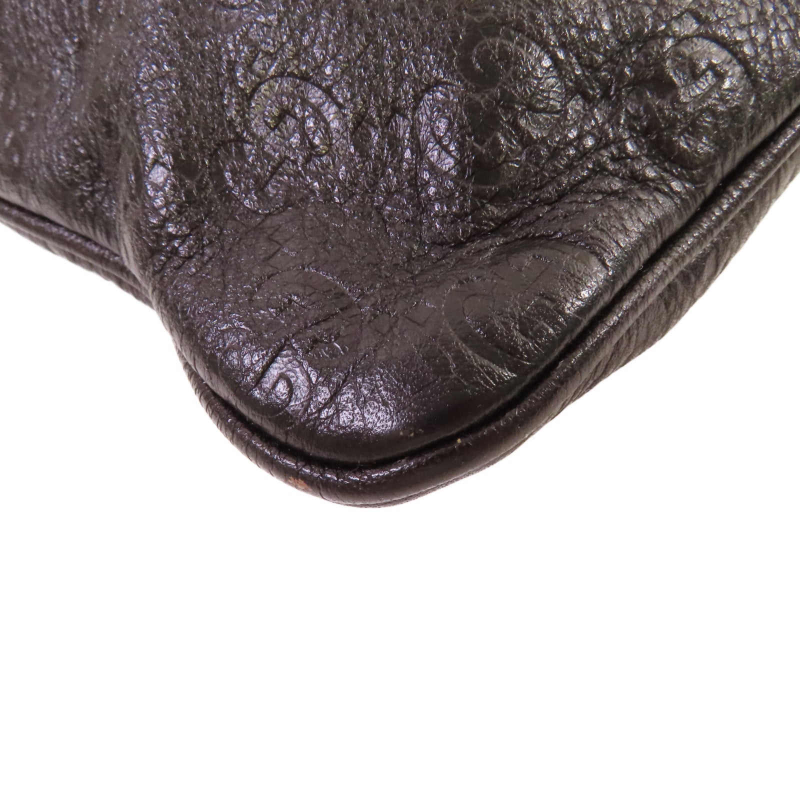 GUCCI 牛皮皮革Guccissima Messenger Bag金扣肩背袋啡色