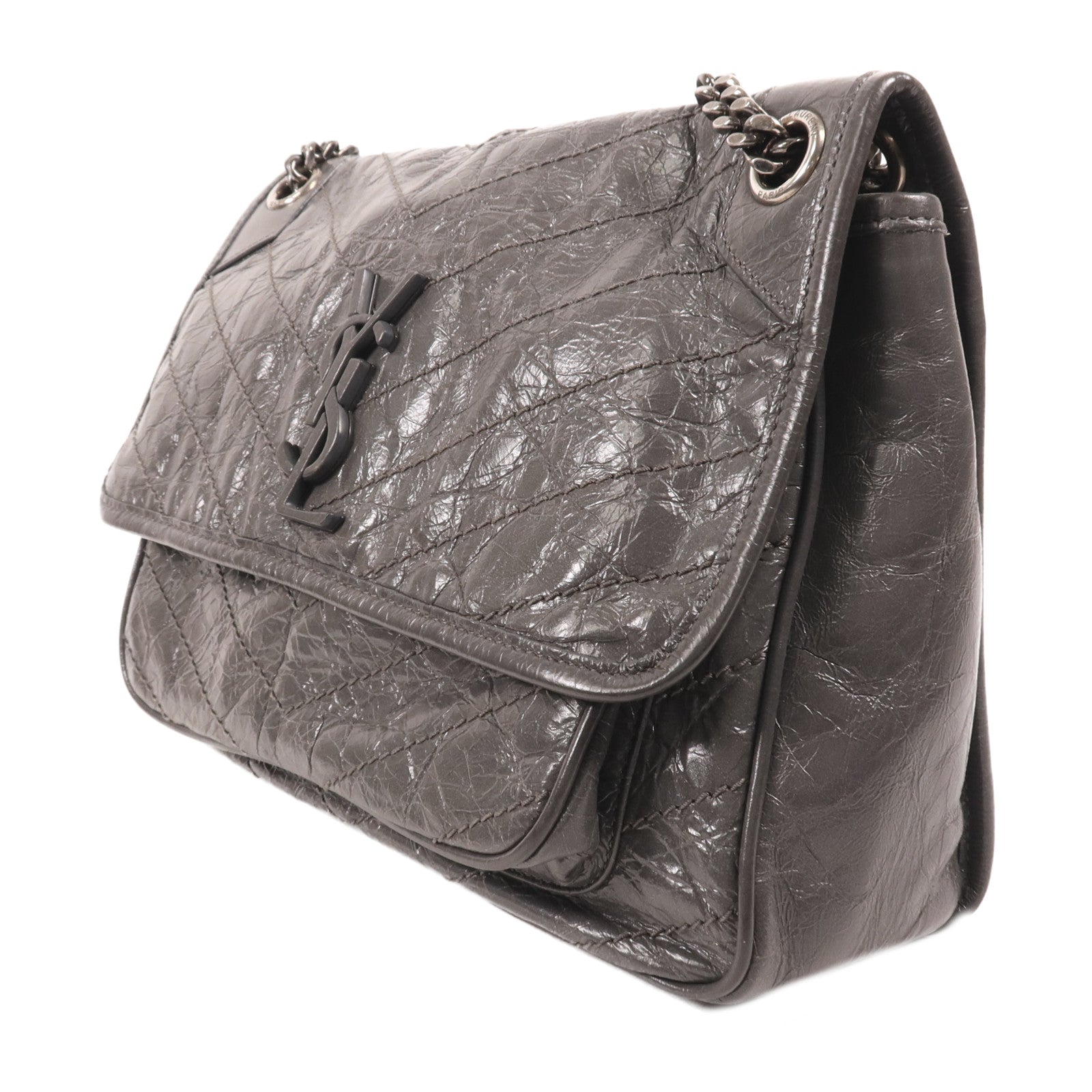 SAINT LAURENT 牛皮皮革Niki Medium銀扣肩背袋