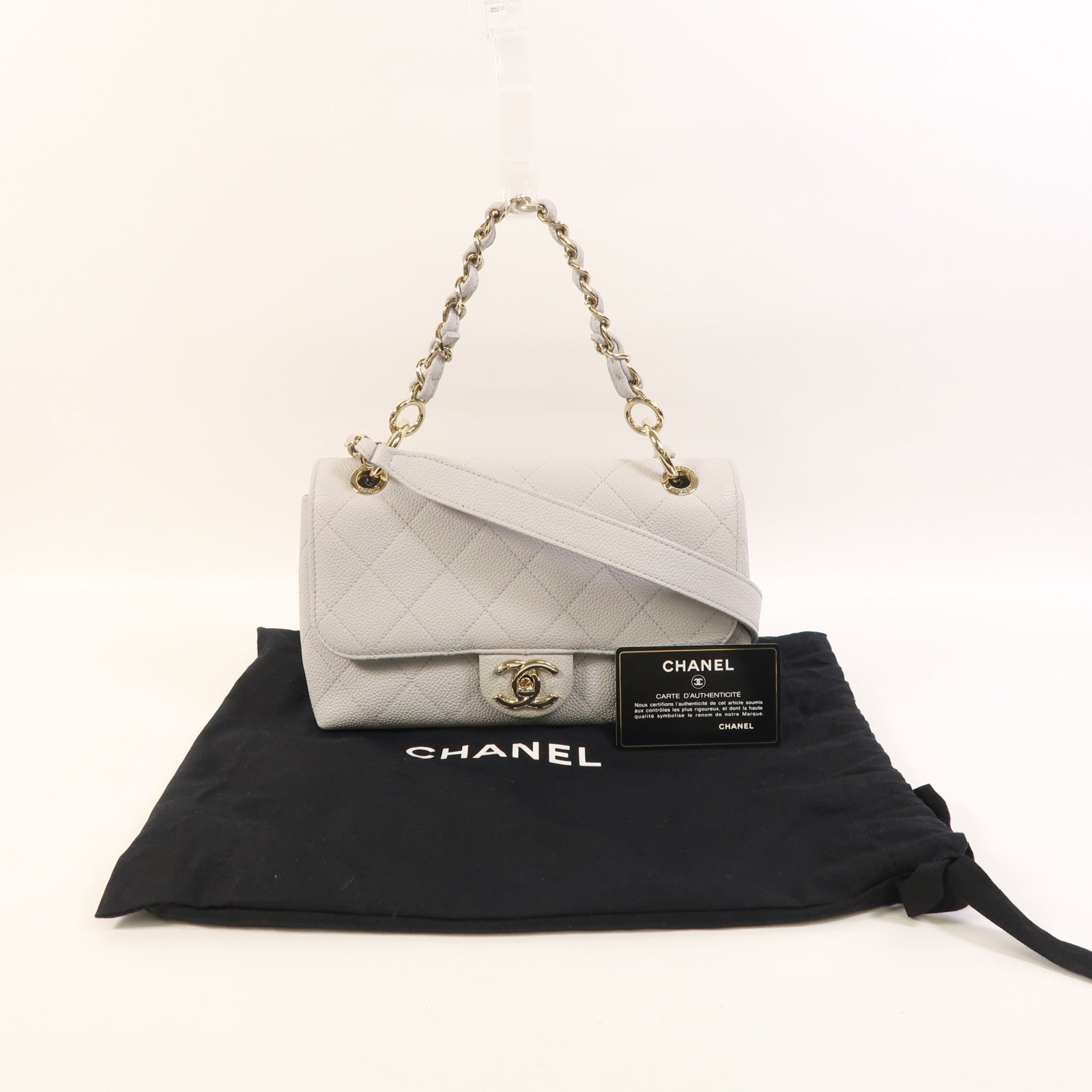 CHANEL 牛皮皮革City Walk Small Flap金扣手挽肩背兩用袋