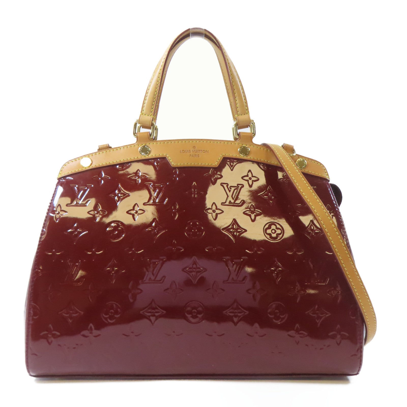 LOUIS VUITTON Vernis Brea金扣手挽肩背兩用袋紅色