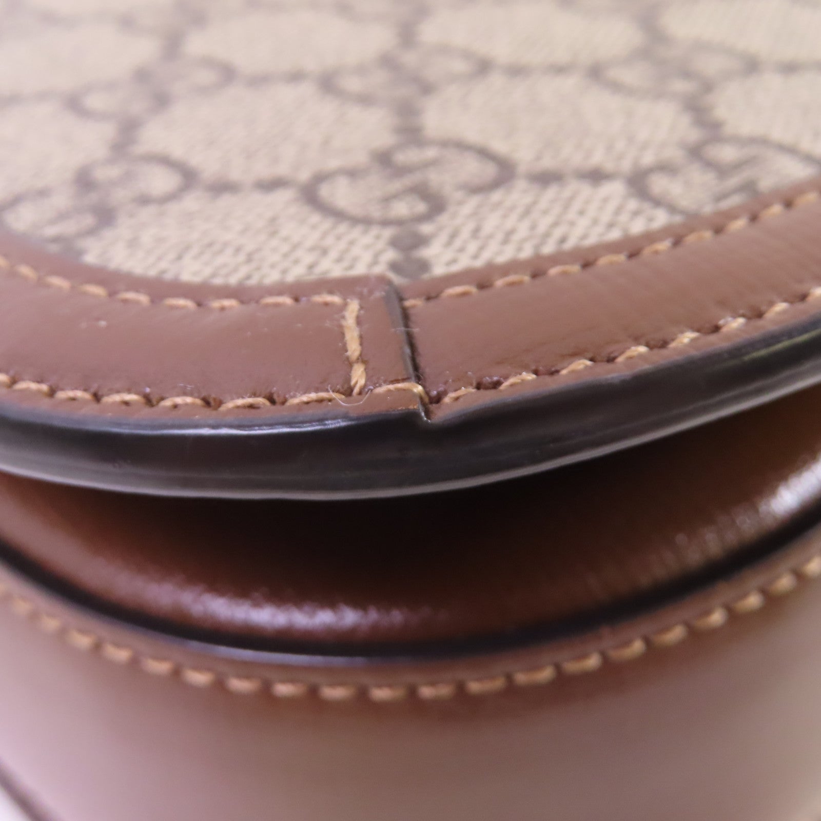 GUCCI 【激減優惠】塗層帆布Horsebit 1955 Shoulder Bag金扣肩背袋啡色