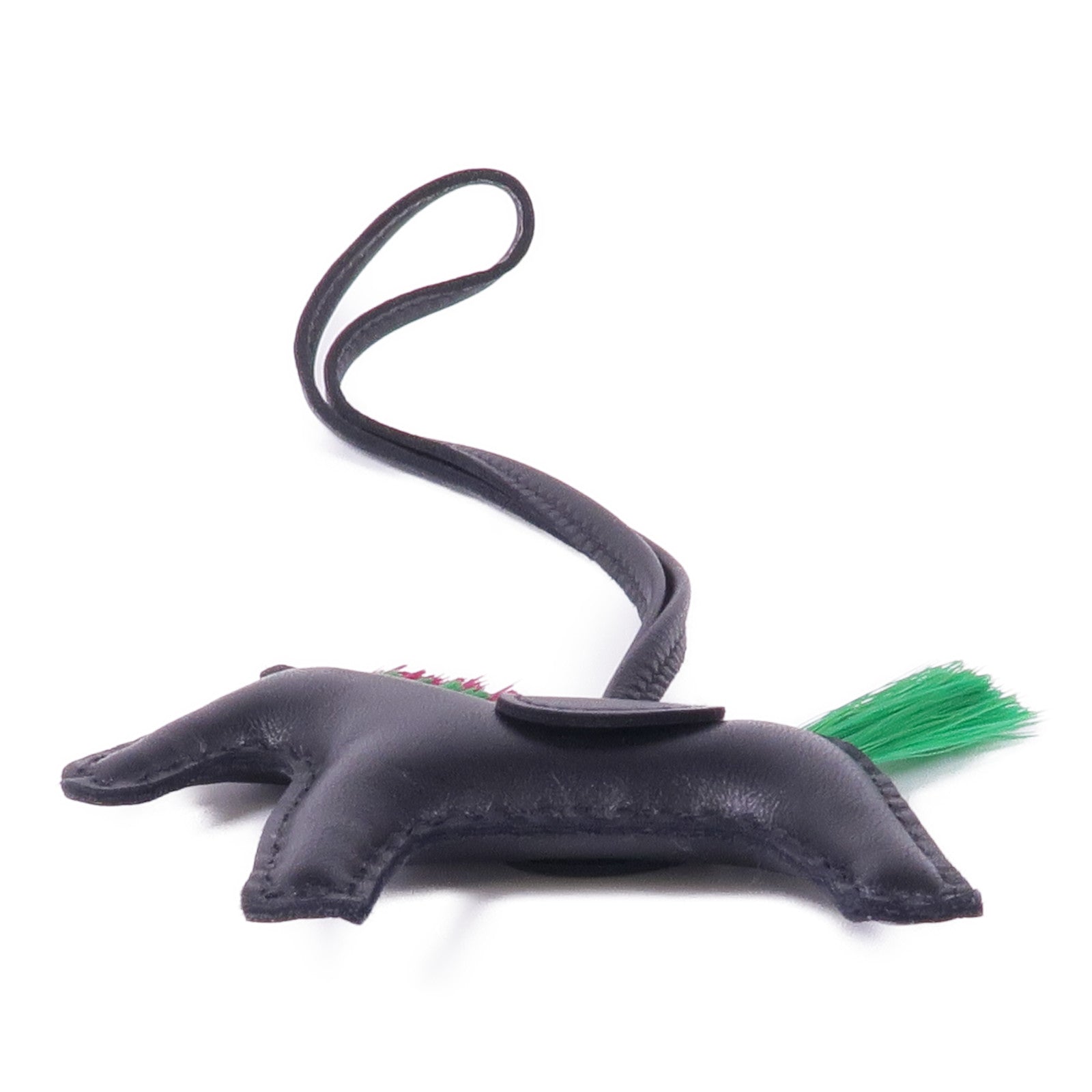 HERMES Milo皮革Rodeo PM掛飾Noir