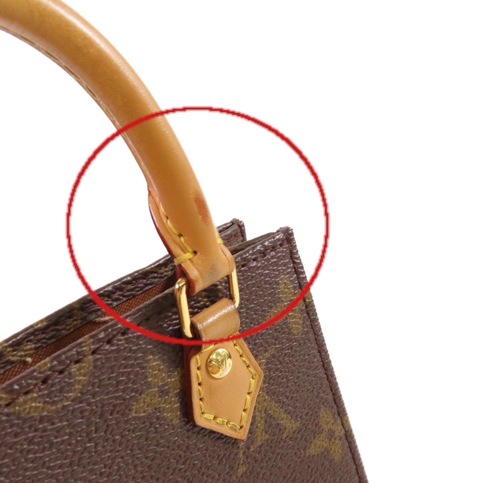 LOUIS VUITTON 【激減優惠】Monogram Petit Sac Plat 2Way Shoulder Bag金扣手挽肩背兩用袋啡色