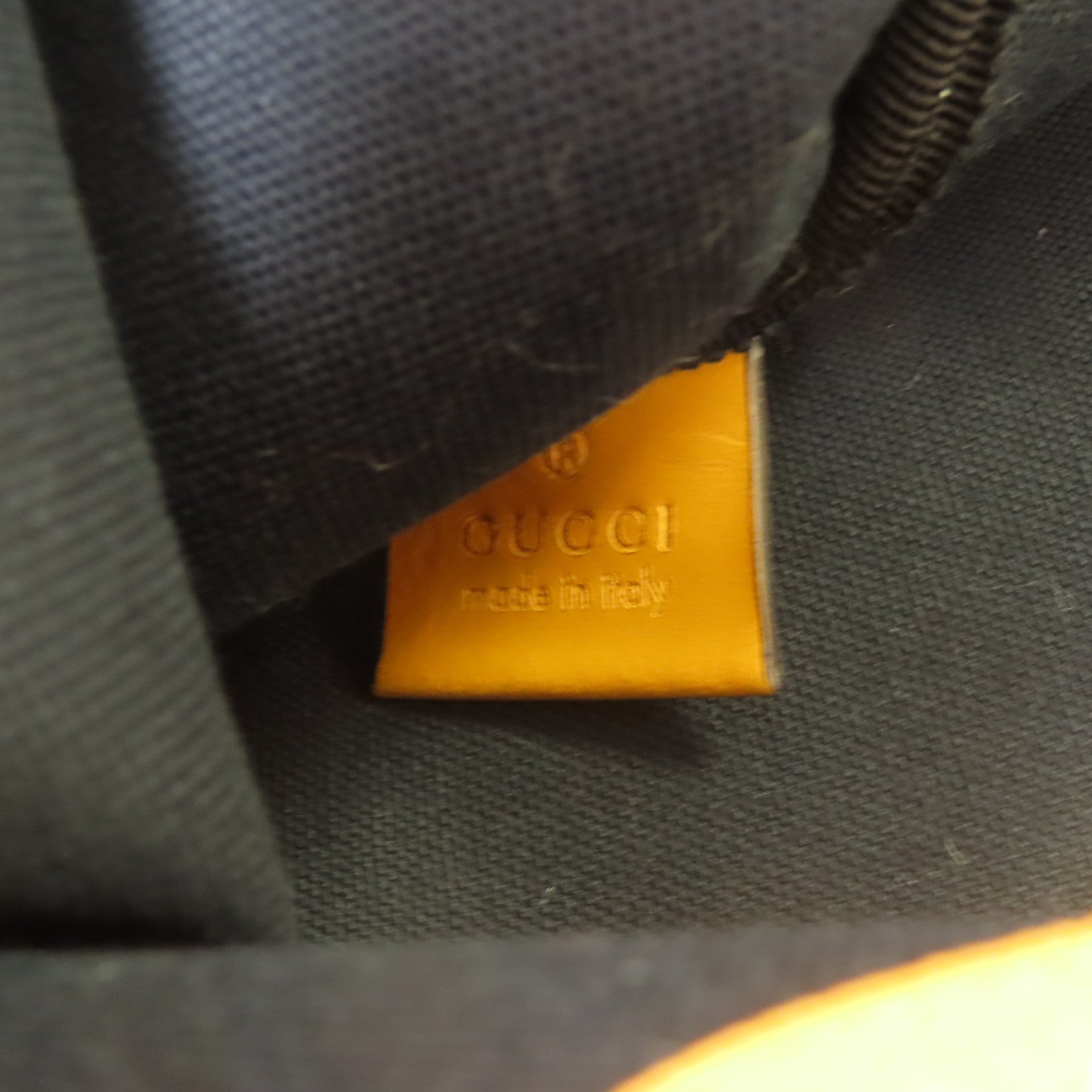 GUCCI 塗層帆布/皮革Tote Bag金扣手挽袋白色/橙色