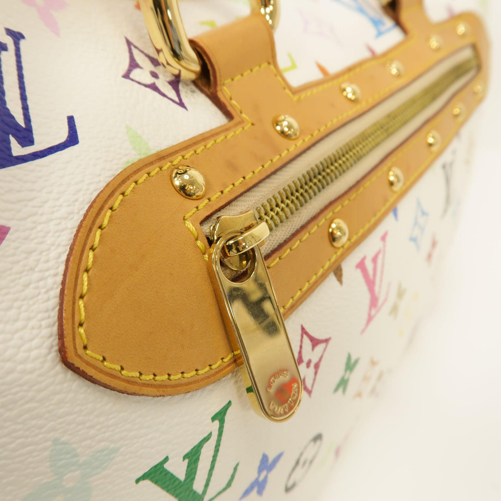 LOUIS VUITTON Monogram Multicolore Rita金扣手挽肩背兩用袋白色