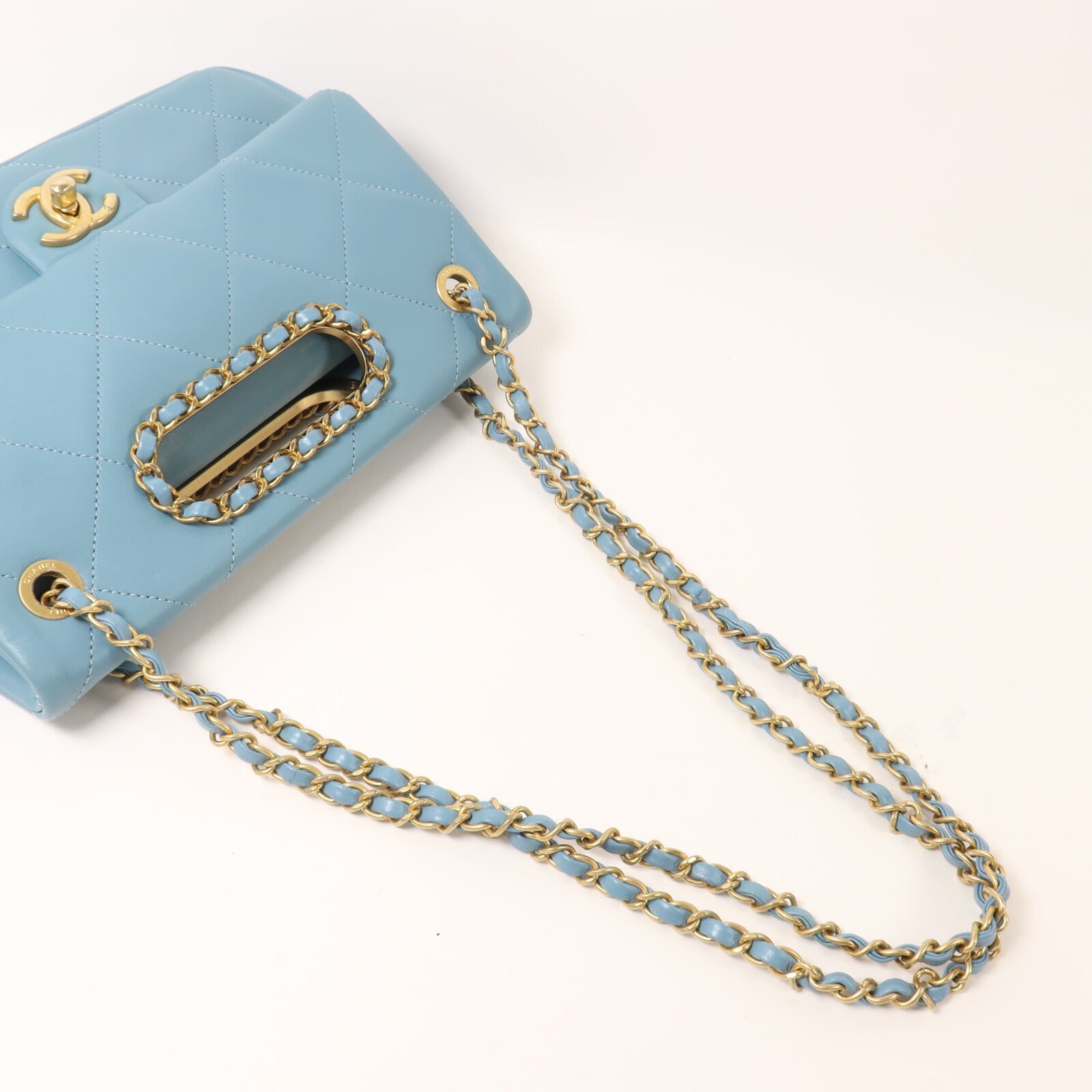 CHANEL 牛皮皮革Shoulder Bag鏈帶手挽肩背兩用袋