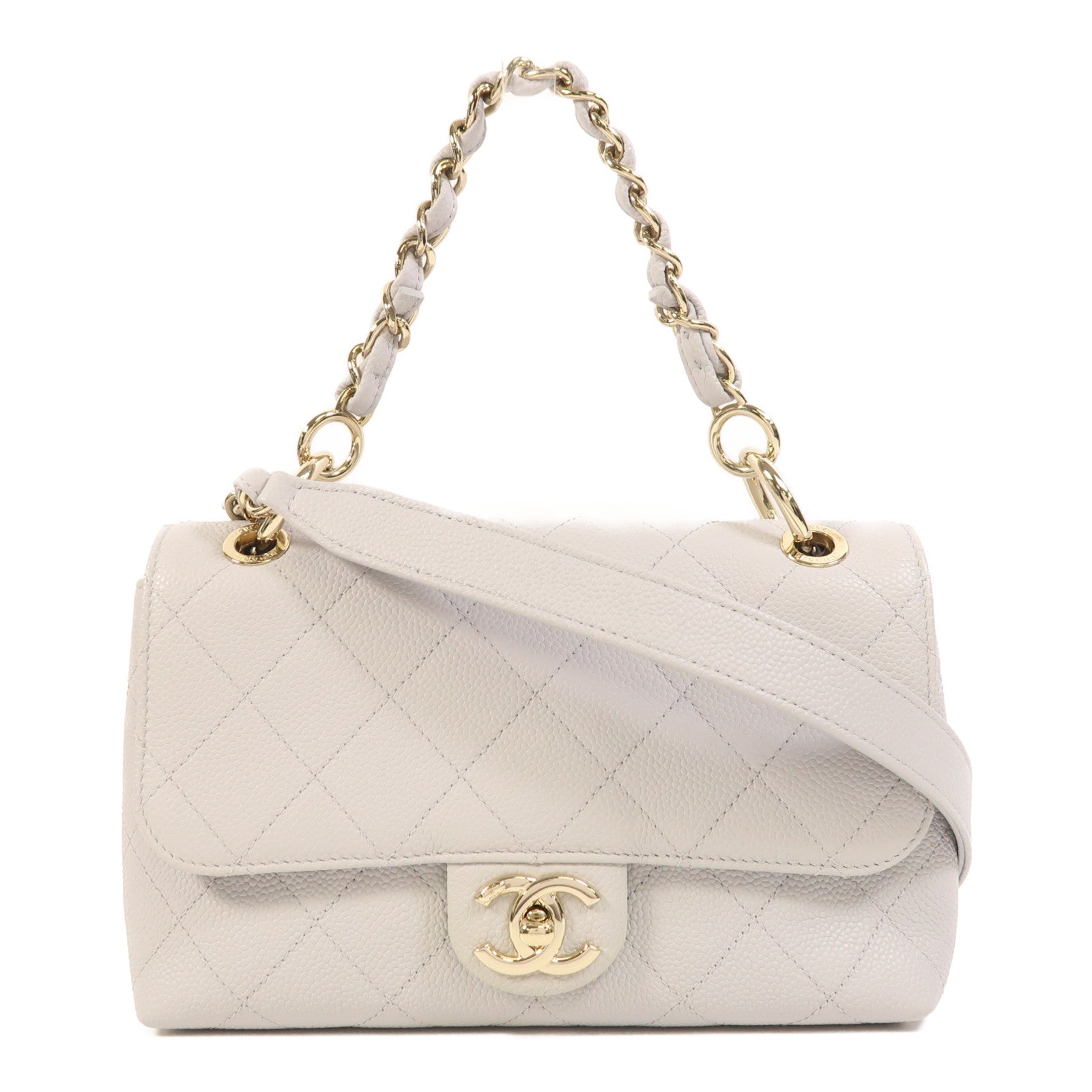 CHANEL 牛皮皮革City Walk Small Flap金扣手挽肩背兩用袋