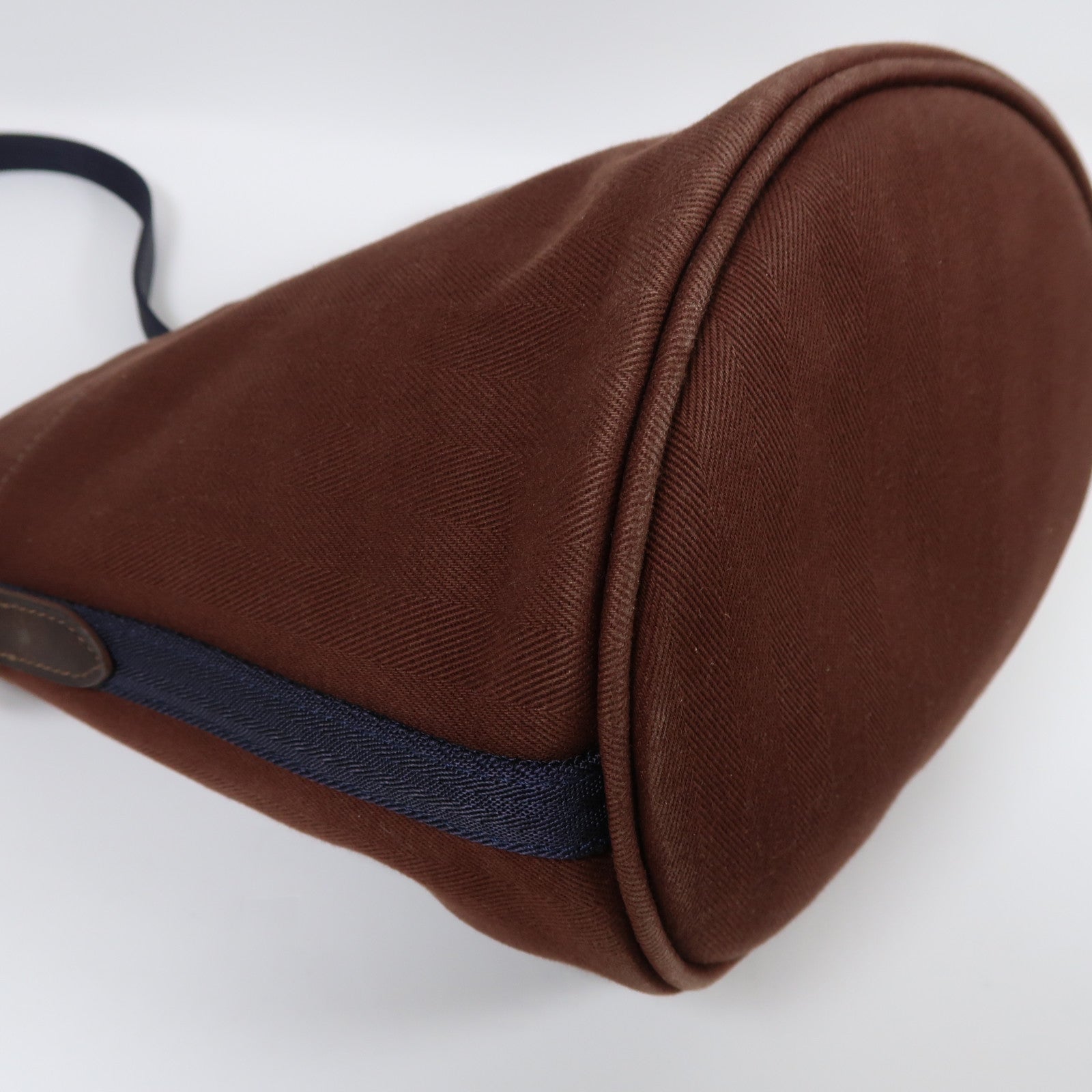 HERMES 帆布Bolso De Aseo銀扣肩背袋啡色