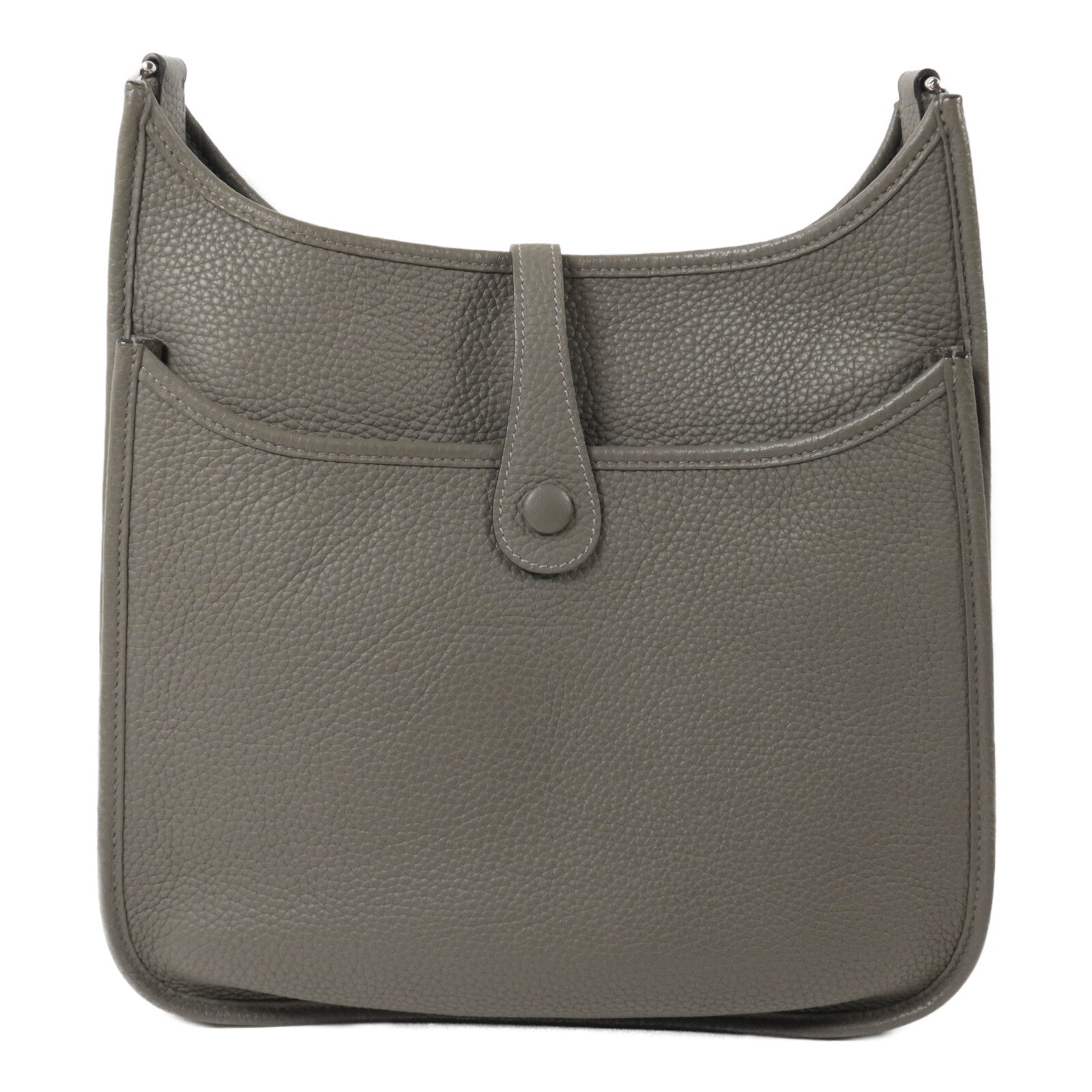 HERMES Clemence皮革Evelyne PM 肩背袋Gris Meyer