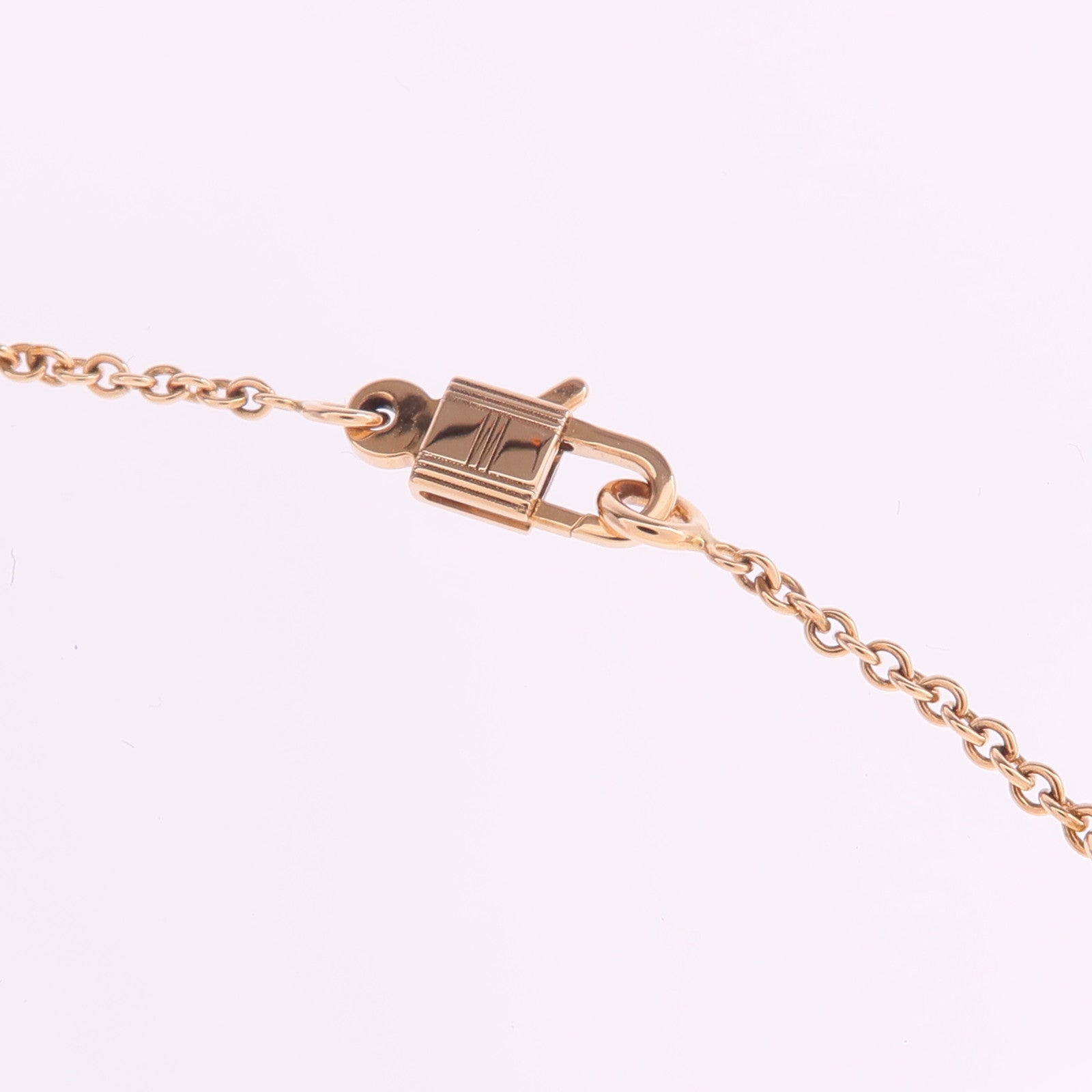 HERMES 18K玫瑰金Kelly Cadenas Pendant鑽石項鍊