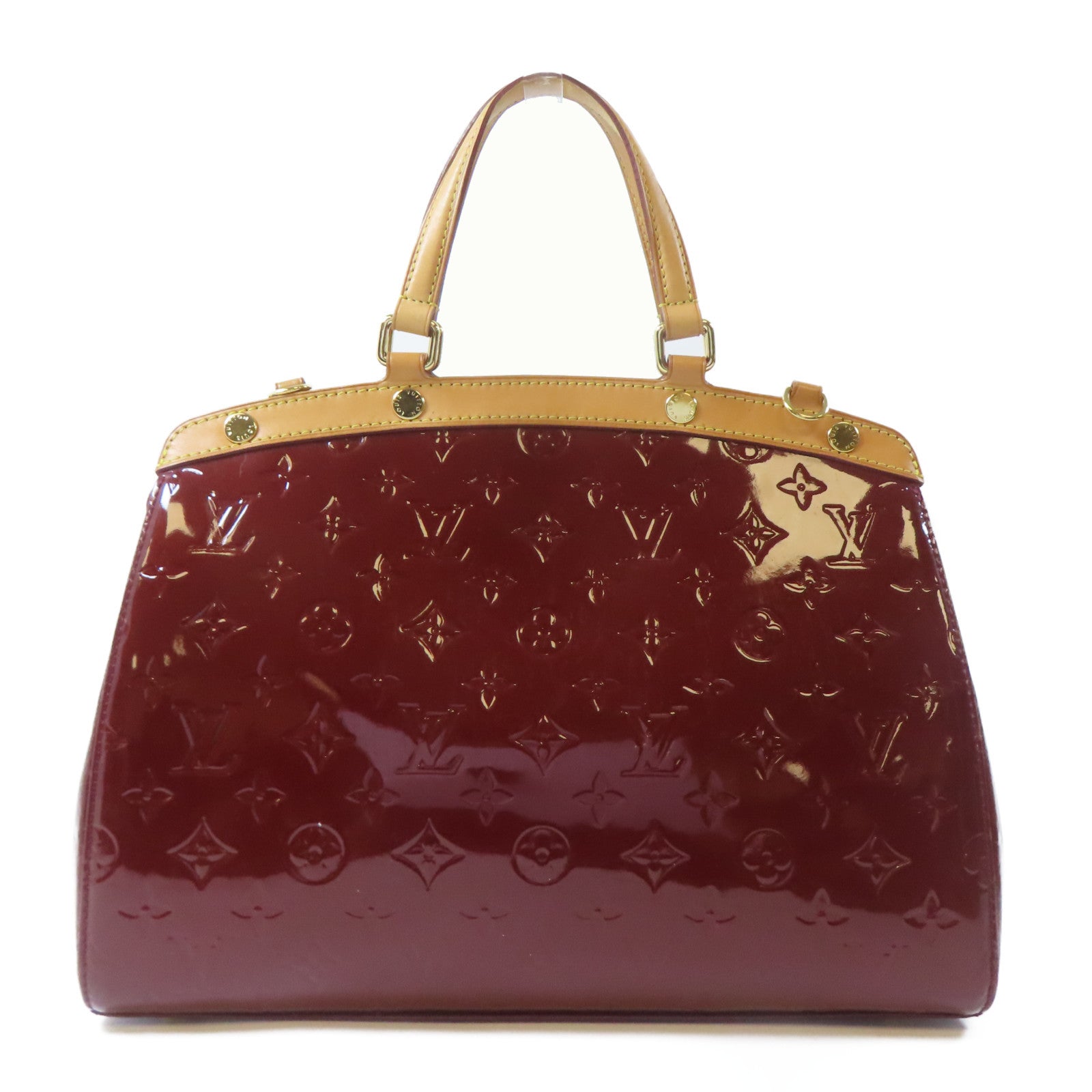 LOUIS VUITTON Vernis Brea金扣手挽肩背兩用袋紅色
