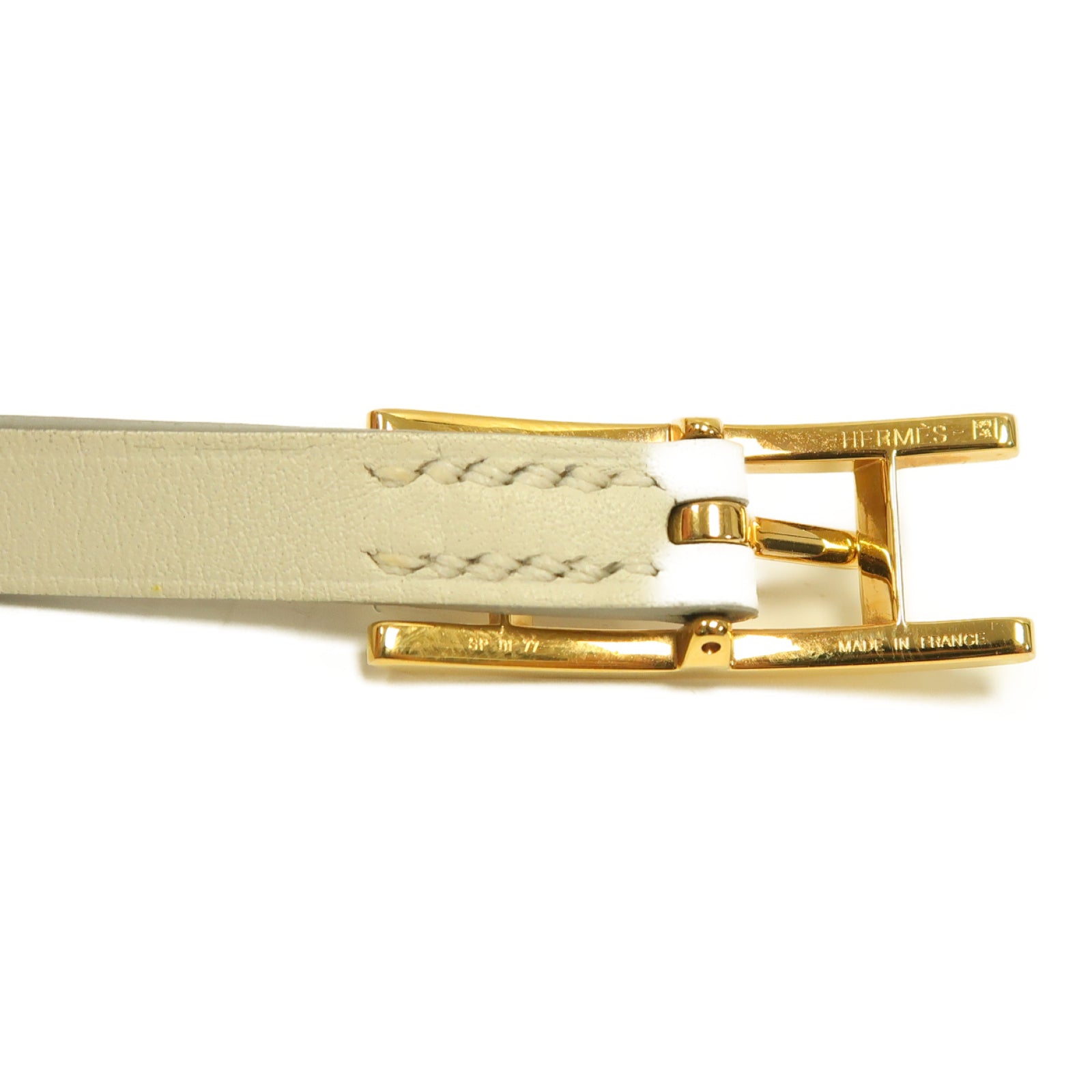 HERMES 【激減優惠】Swift皮革Behapi Double Tour Bracelet金扣手鐲淺藍色