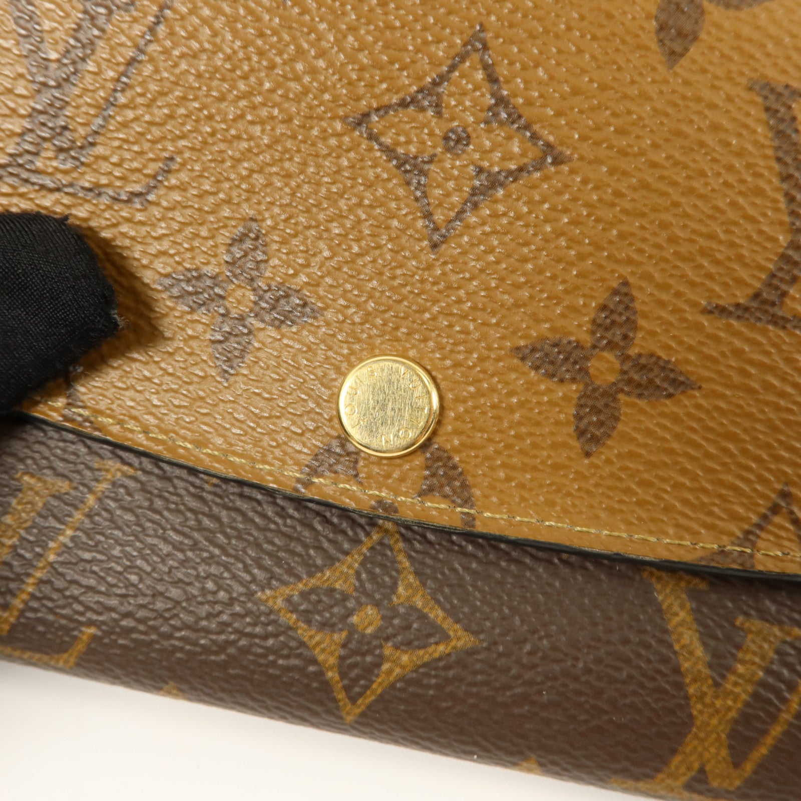 LOUIS VUITTON Monogram Reverse Emilie Wallet金扣長錢包