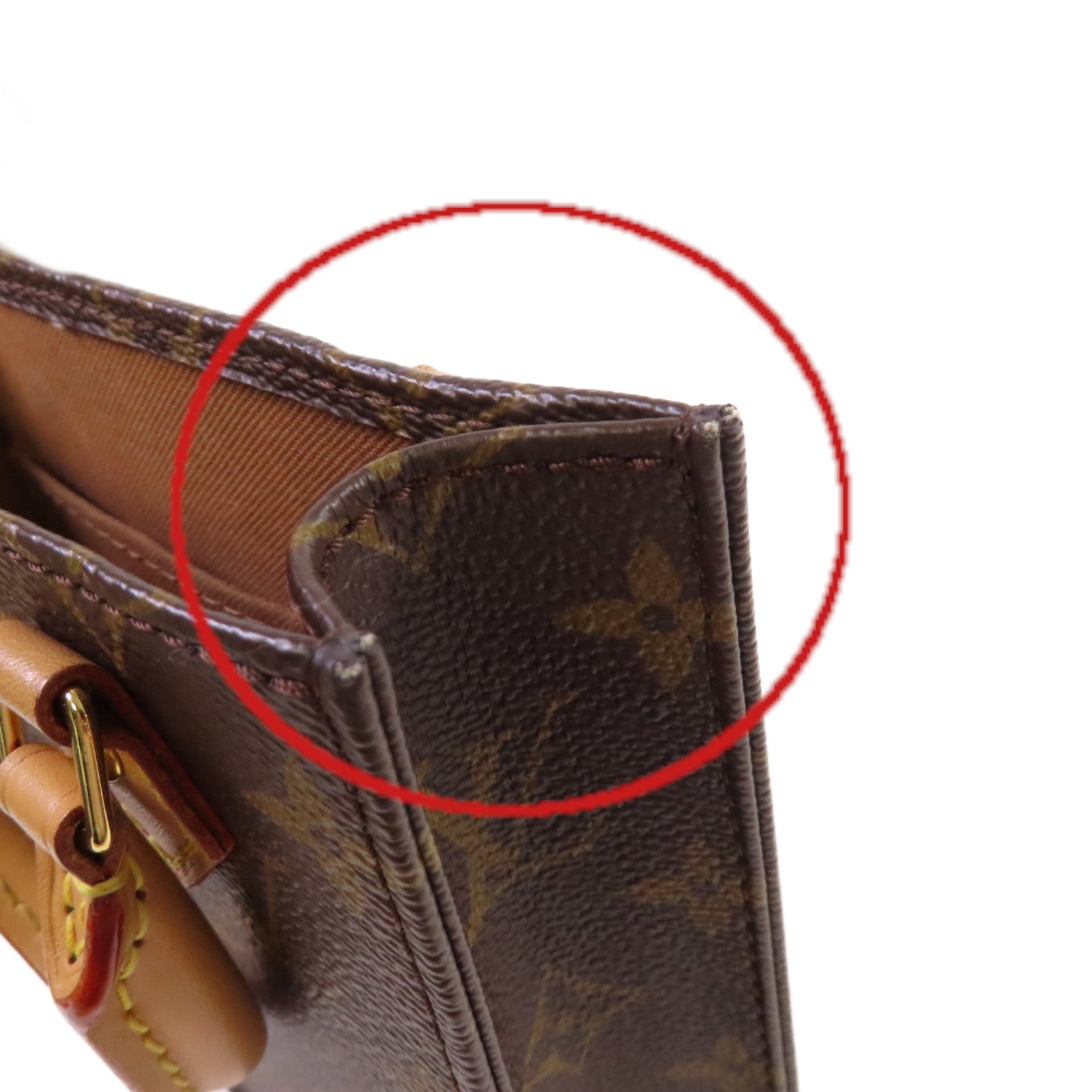 LOUIS VUITTON 【激減優惠】Monogram Petit Sac Plat 2Way Shoulder Bag金扣手挽肩背兩用袋啡色