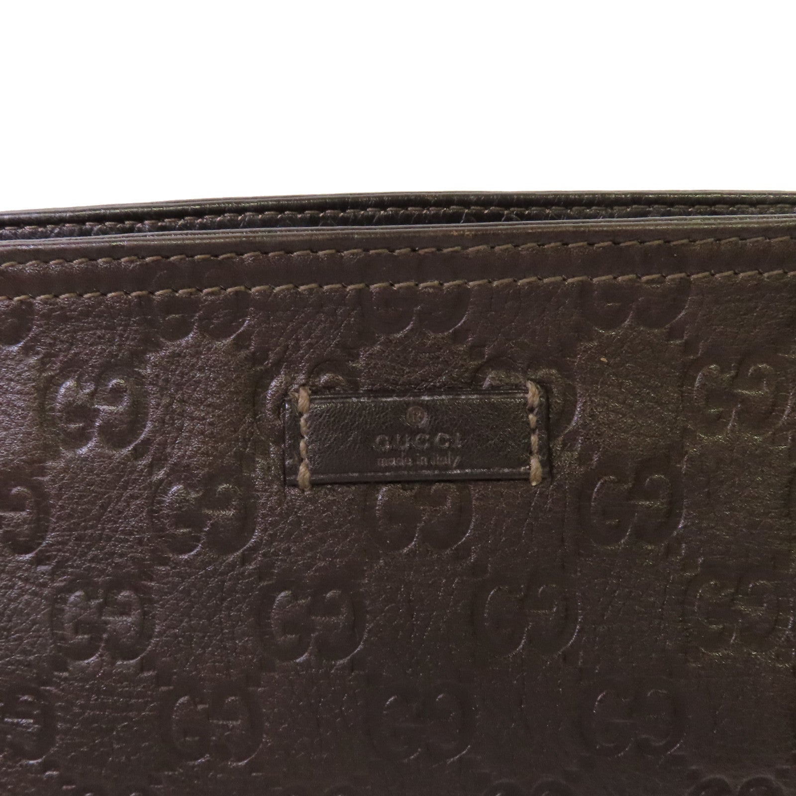 GUCCI 牛皮皮革Guccissima Messenger Bag金扣肩背袋啡色