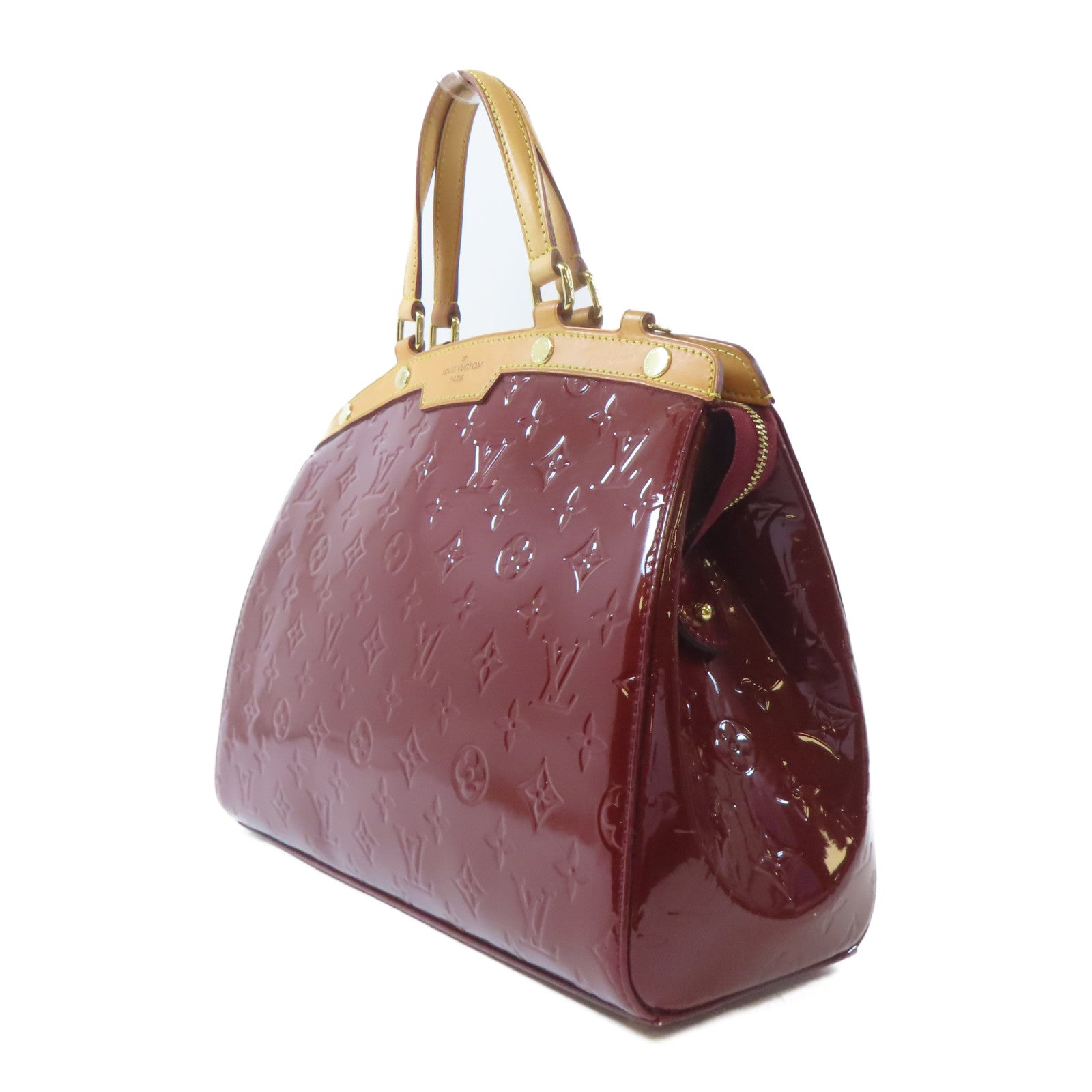LOUIS VUITTON Vernis Brea金扣手挽肩背兩用袋紅色