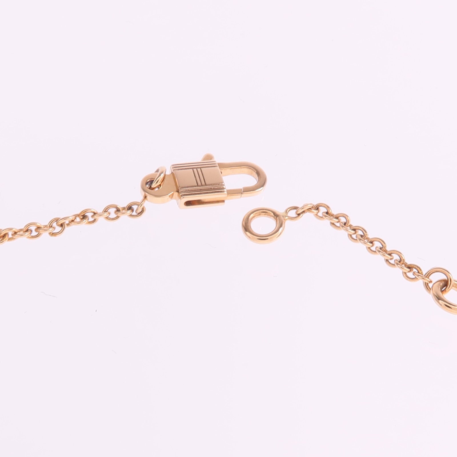 HERMES 18K玫瑰金Kelly Cadenas Pendant鑽石項鍊