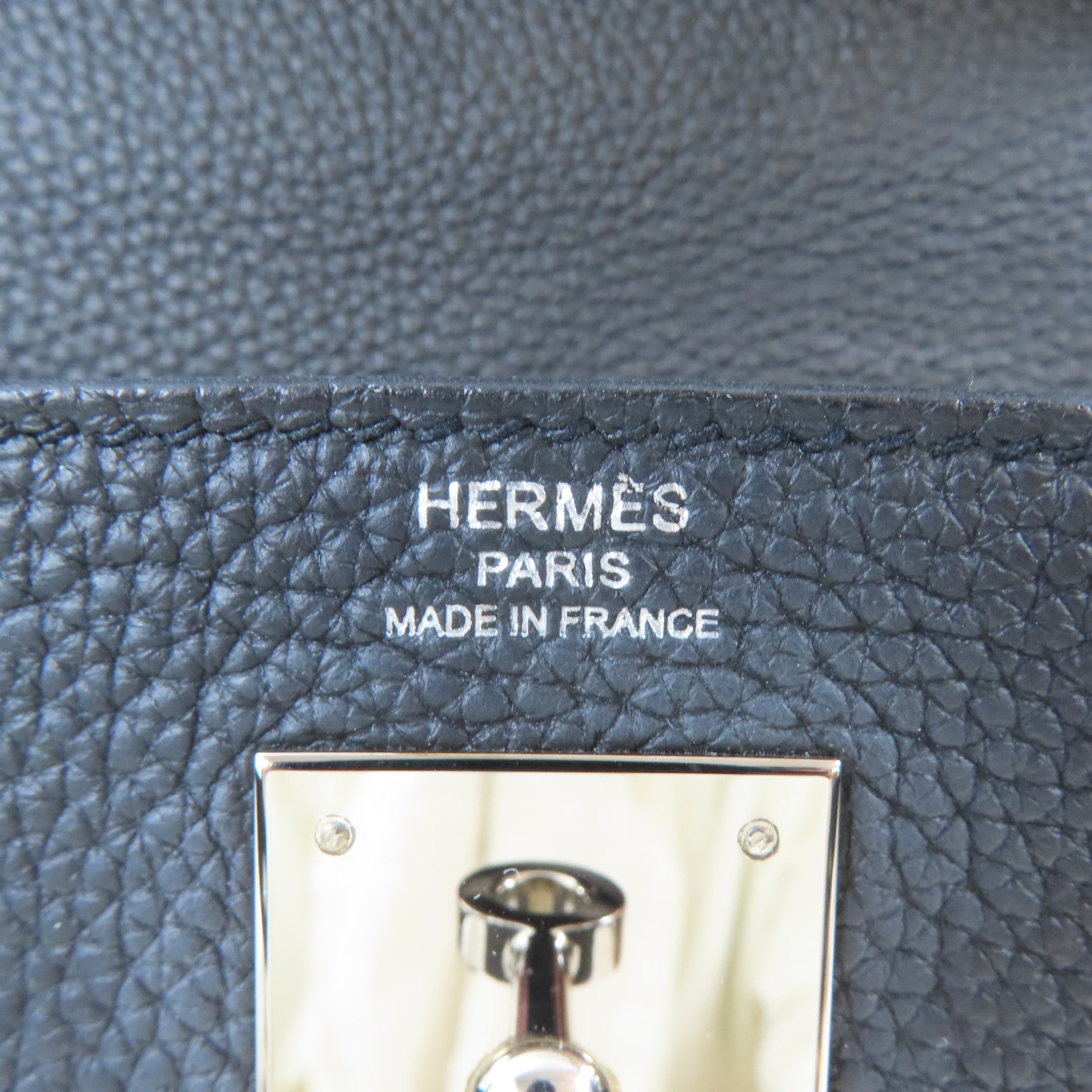 HERMES Togo皮革Kelly 28銀扣手挽肩背兩用袋Noir黑色
