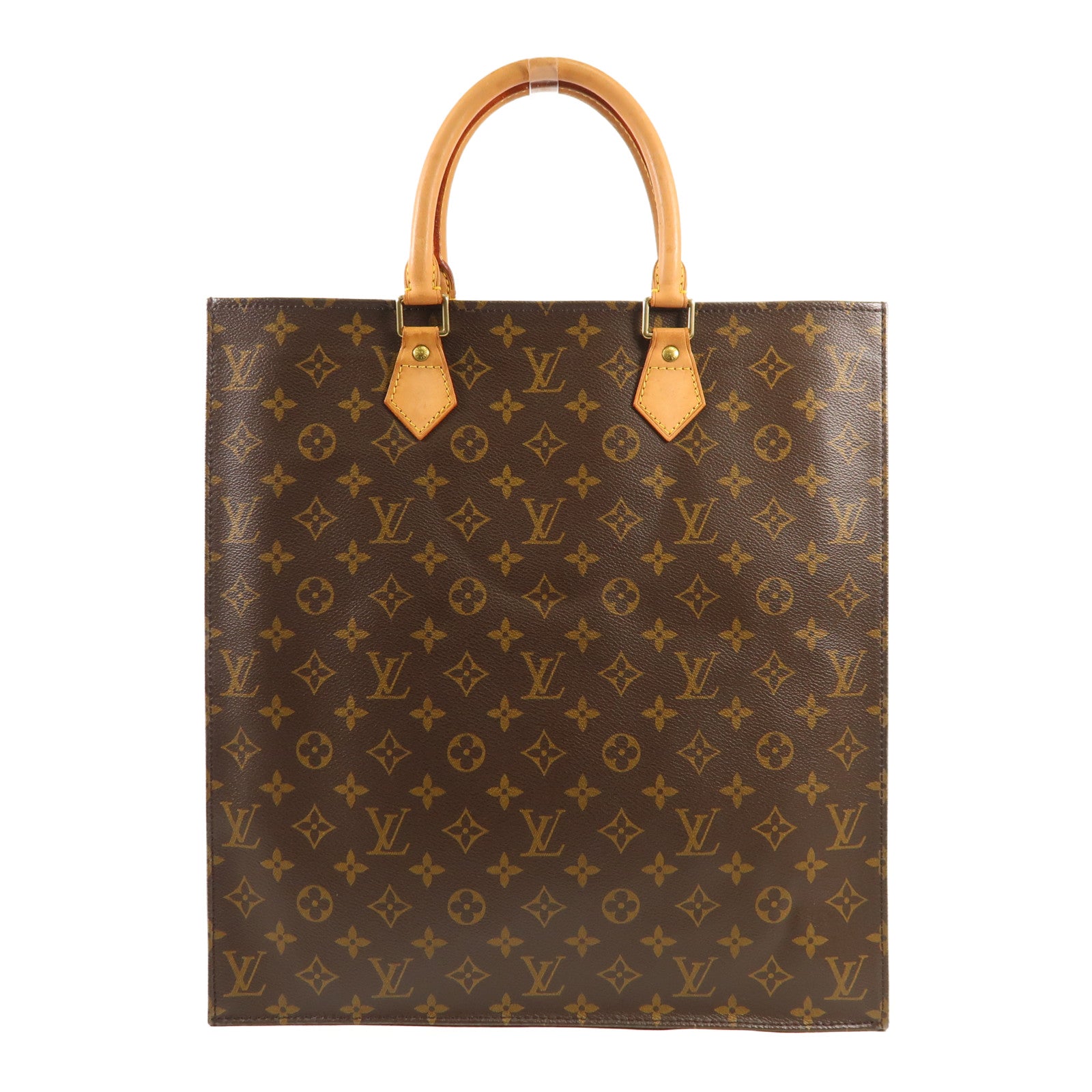 LOUIS VUITTON Monogram Sac Plat金扣手挽袋