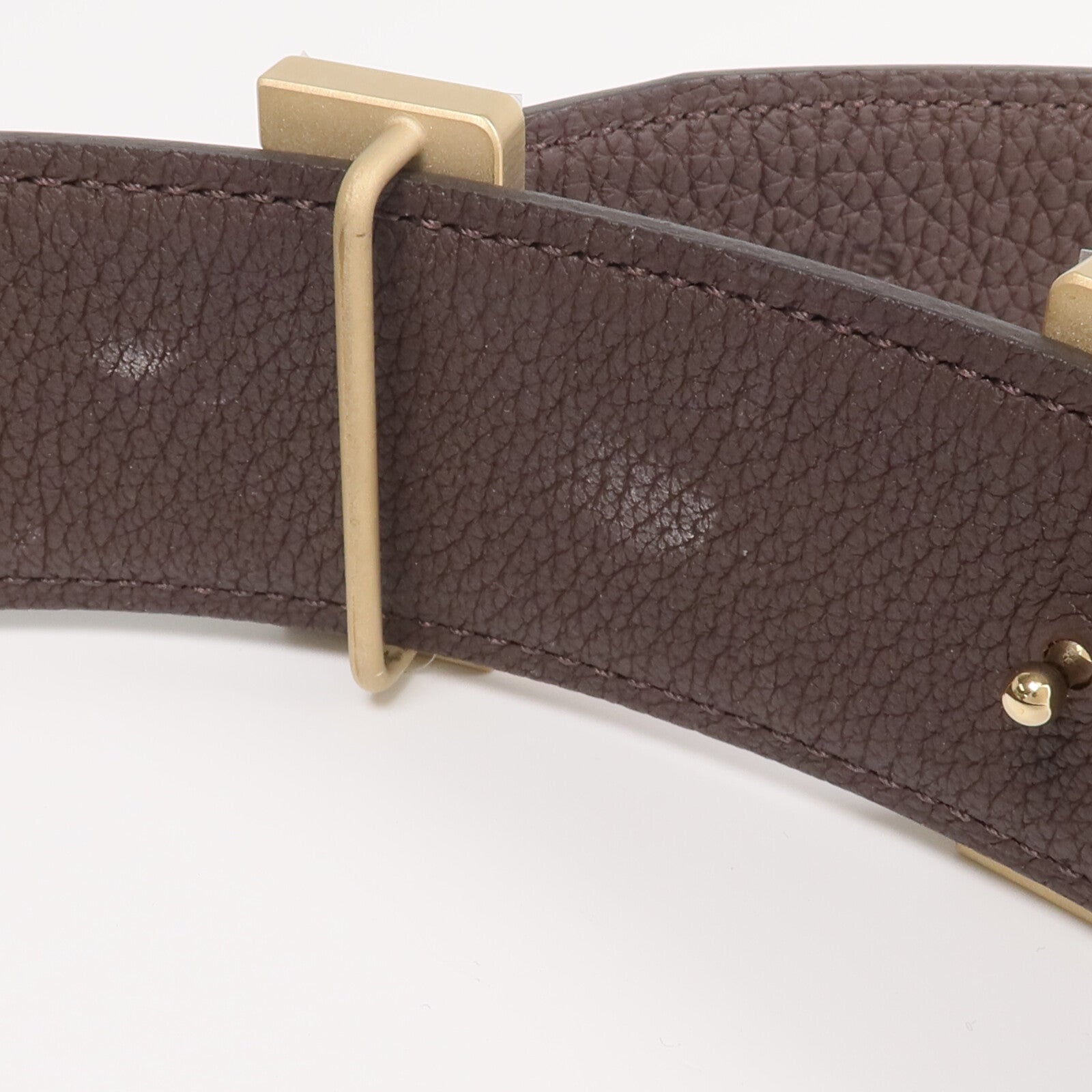 HERMES Togo/Box Calf皮革Belt金扣皮帶Noir/Gold