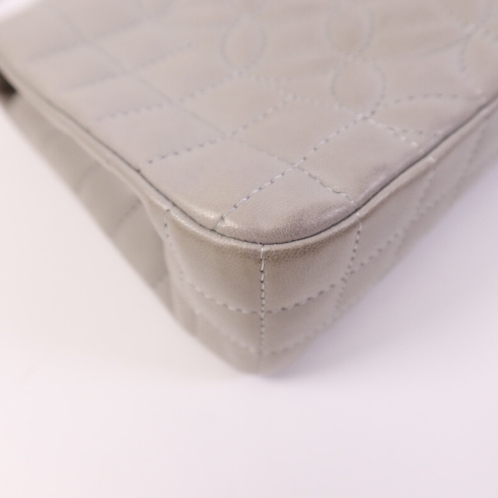 CHANEL 羊皮皮革Chain Shoulder銀扣鏈帶肩背袋