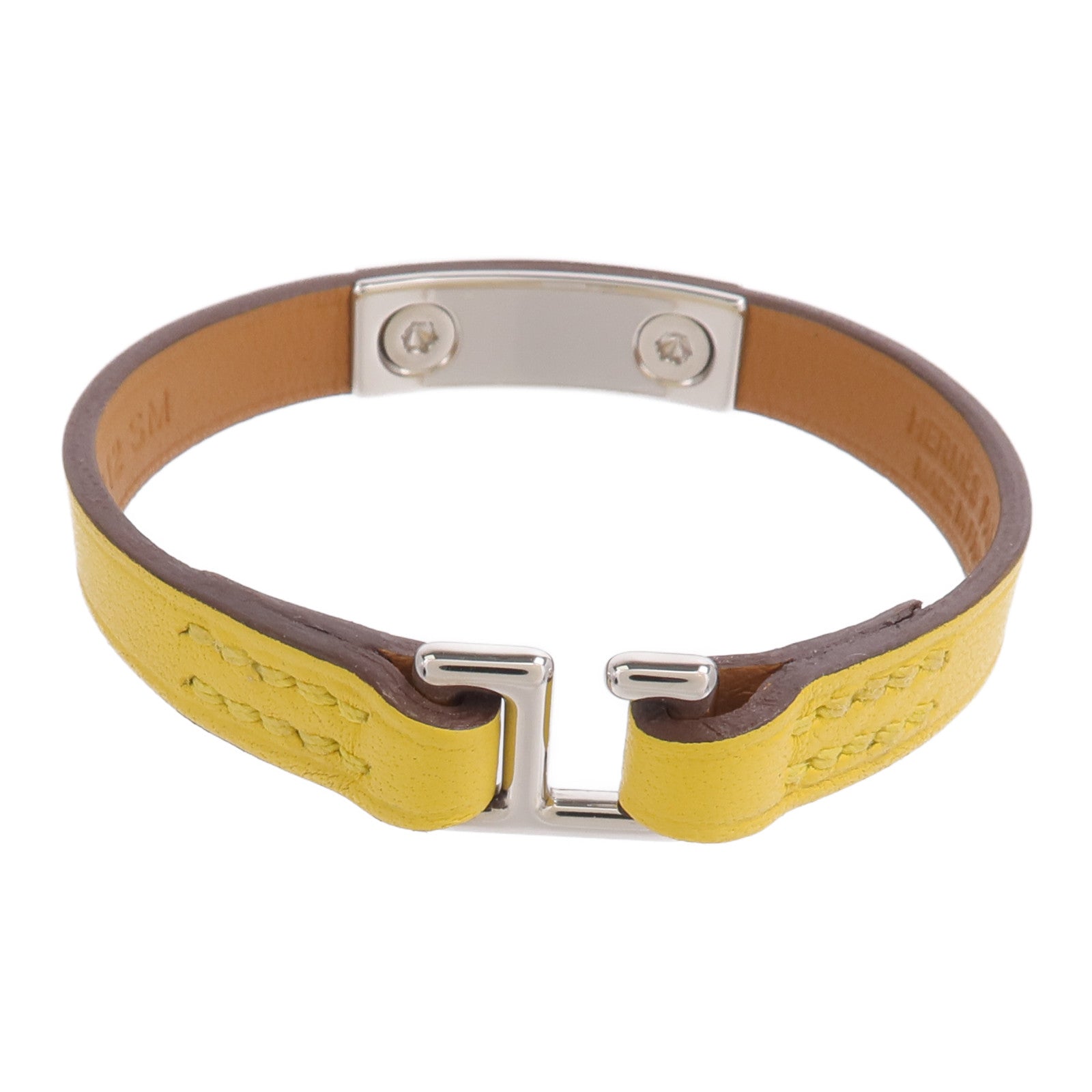 HERMES Swift皮革Rivale Mini Bracelet手帶Jaune Ambre