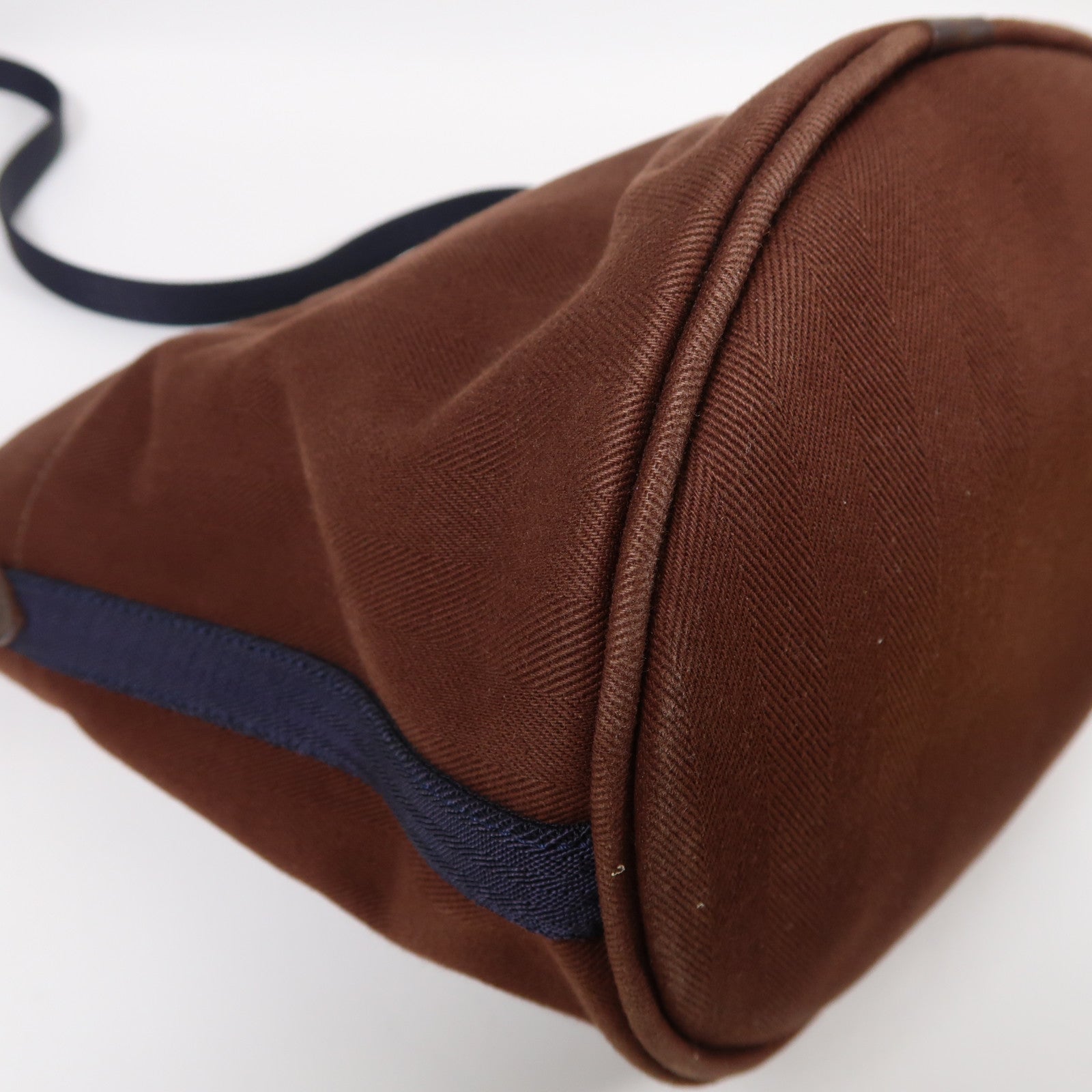 HERMES 帆布Bolso De Aseo銀扣肩背袋啡色