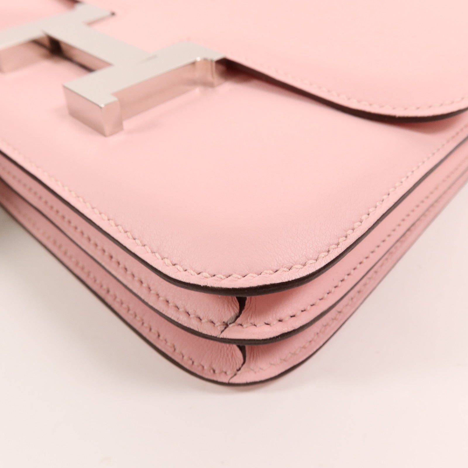 HERMES Swift皮革Constance Mini肩背袋Rose Sakura