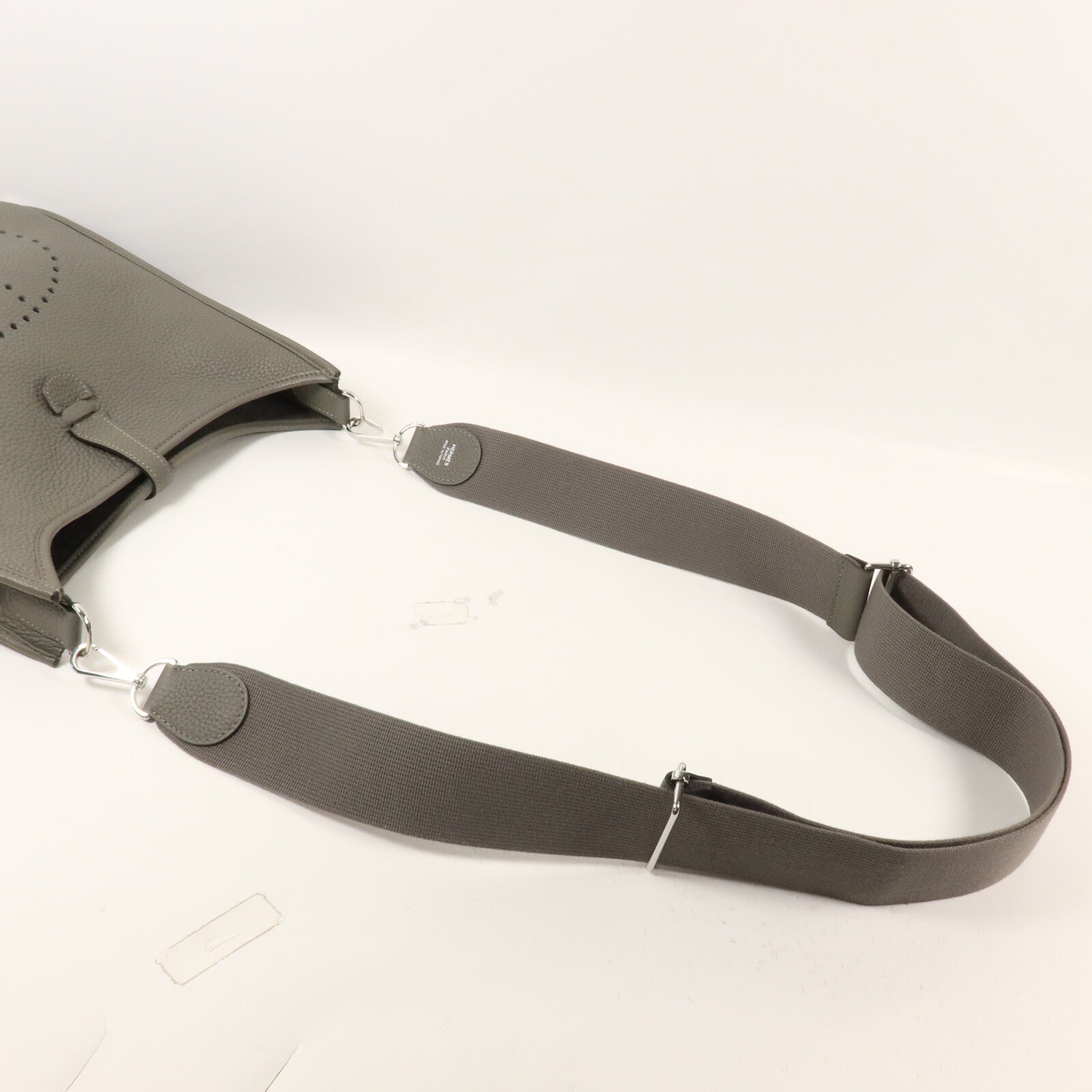 HERMES Clemence皮革Evelyne PM 肩背袋Gris Meyer
