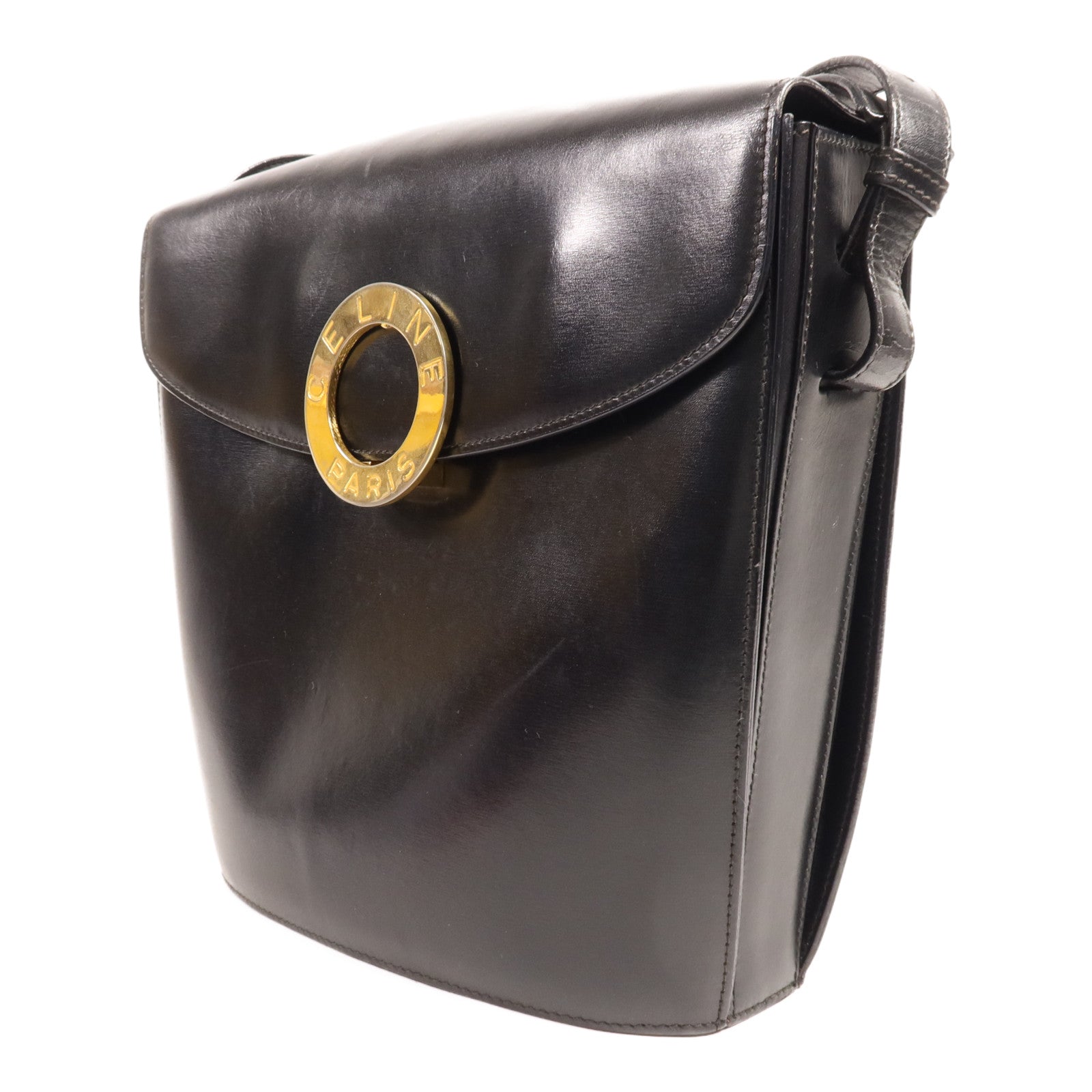 CELINE 牛皮皮革Vintage Shoulder Bag金扣肩背袋