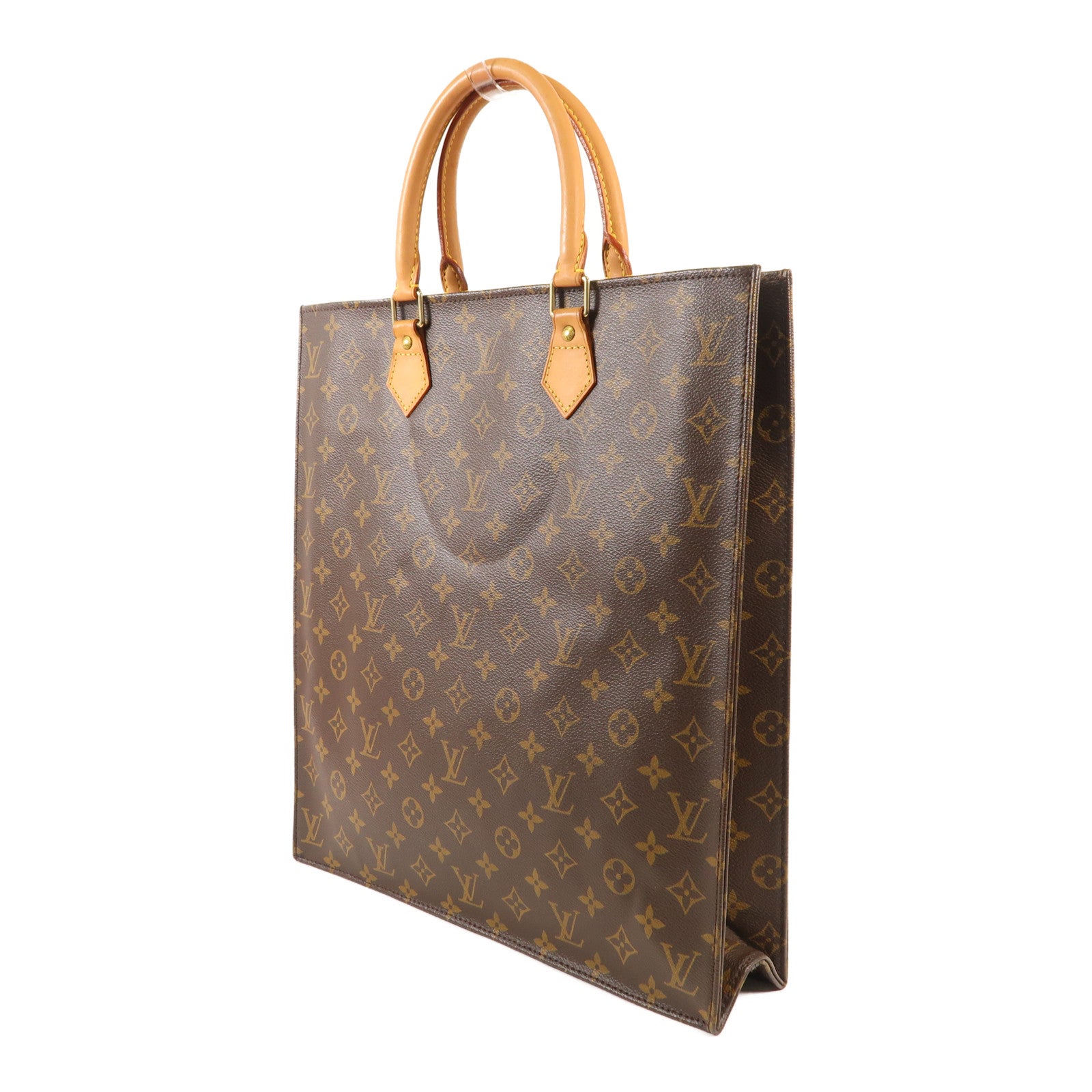 LOUIS VUITTON Monogram Sac Plat金扣手挽袋