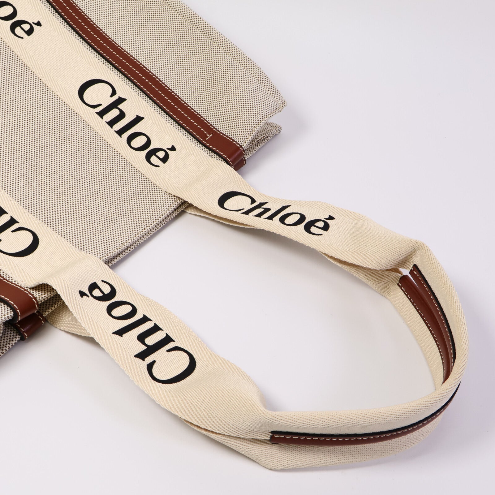 Chloe 帆布Woody Tote Medium手挽袋
