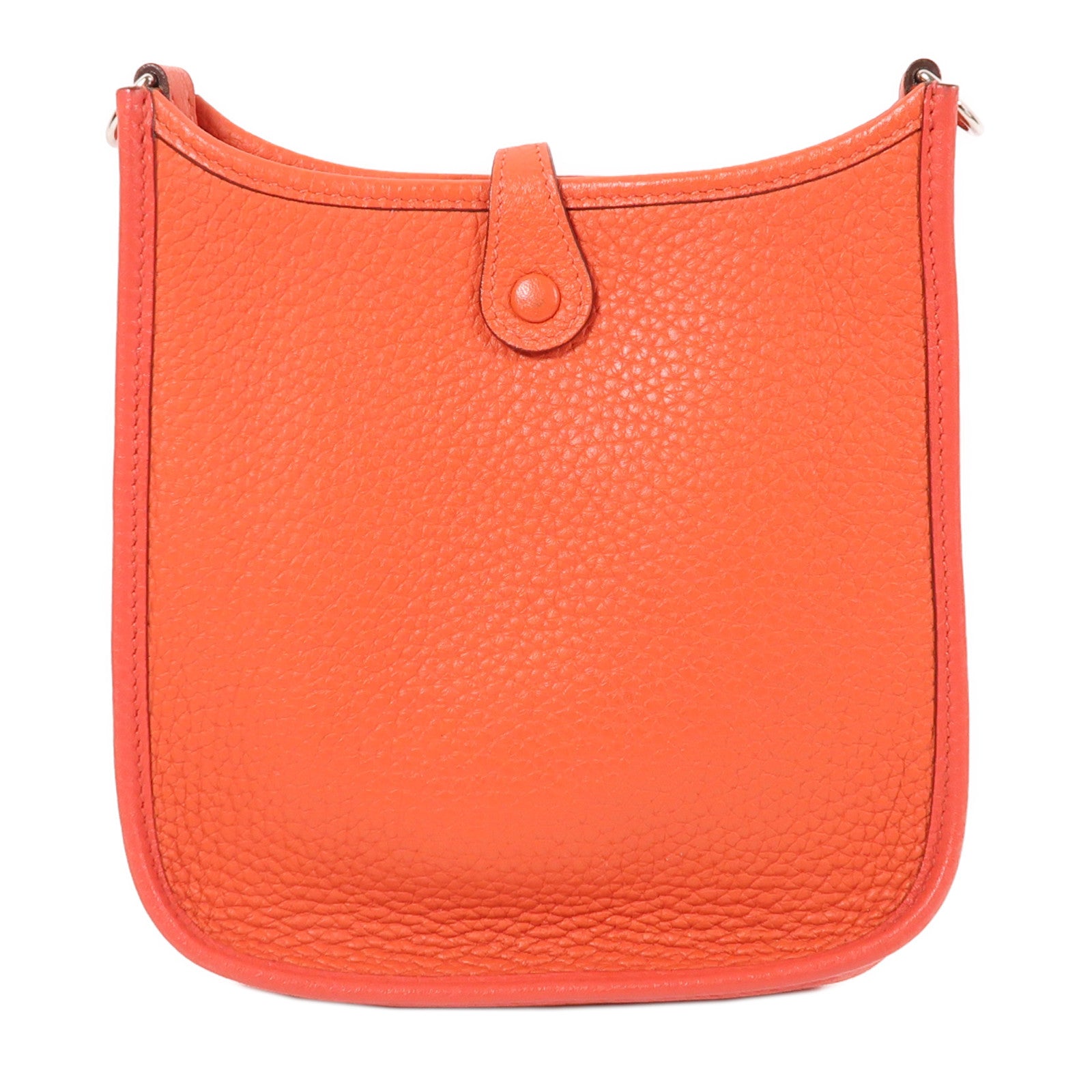 HERMES Clemence皮革Evelyne TPM銀扣肩背袋9J Feu