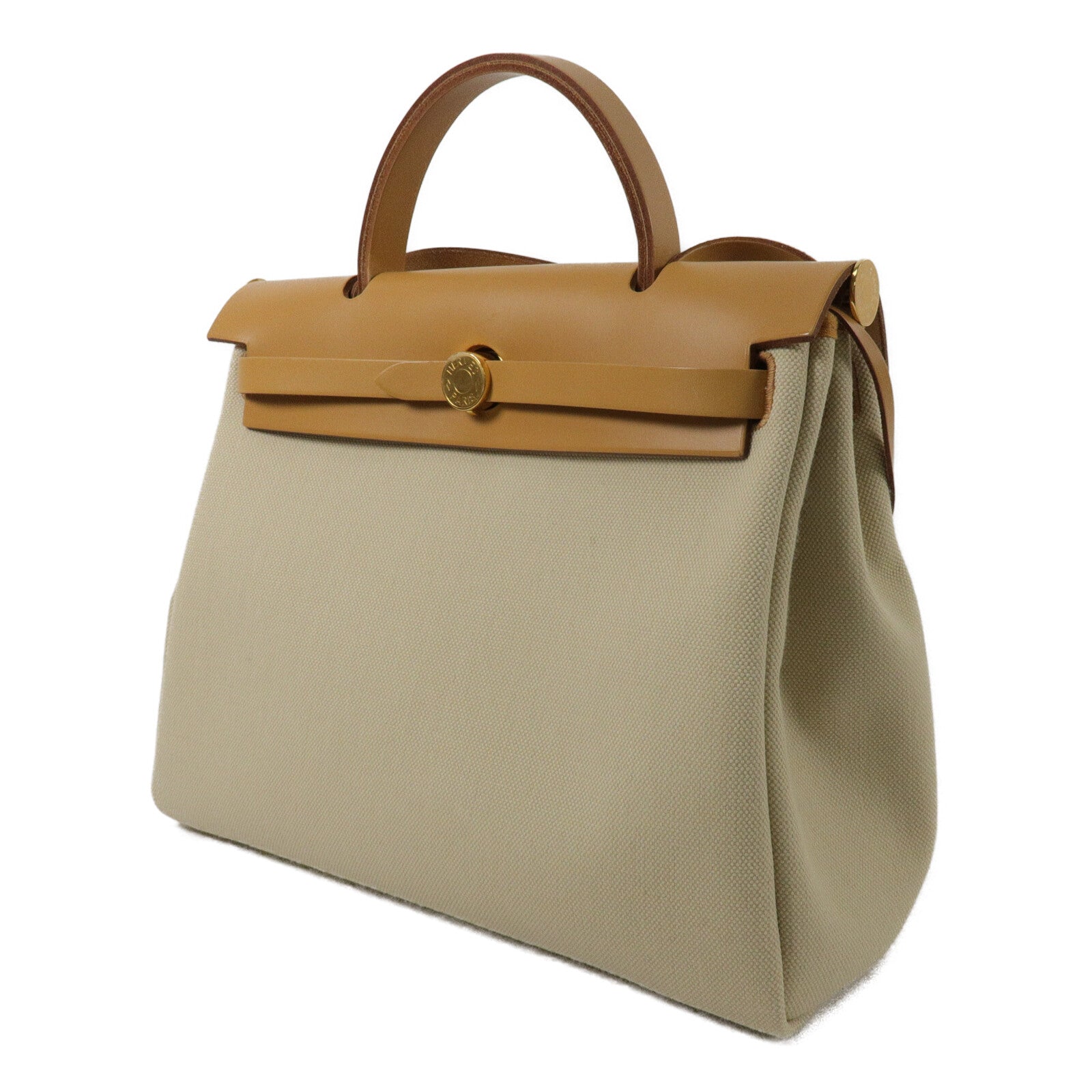 HERMES 帆布Herbag PM手挽肩背兩用袋Fauve