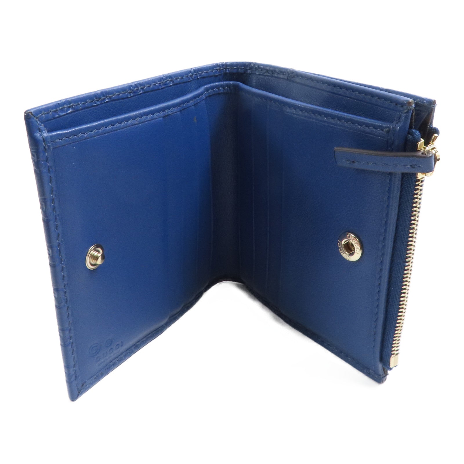 GUCCI 牛皮皮革Embossed Zipped Wallet金扣錢包
