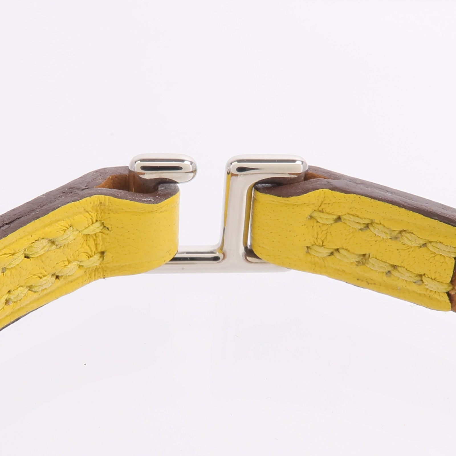 HERMES Swift皮革Rivale Mini Bracelet手帶Jaune Ambre