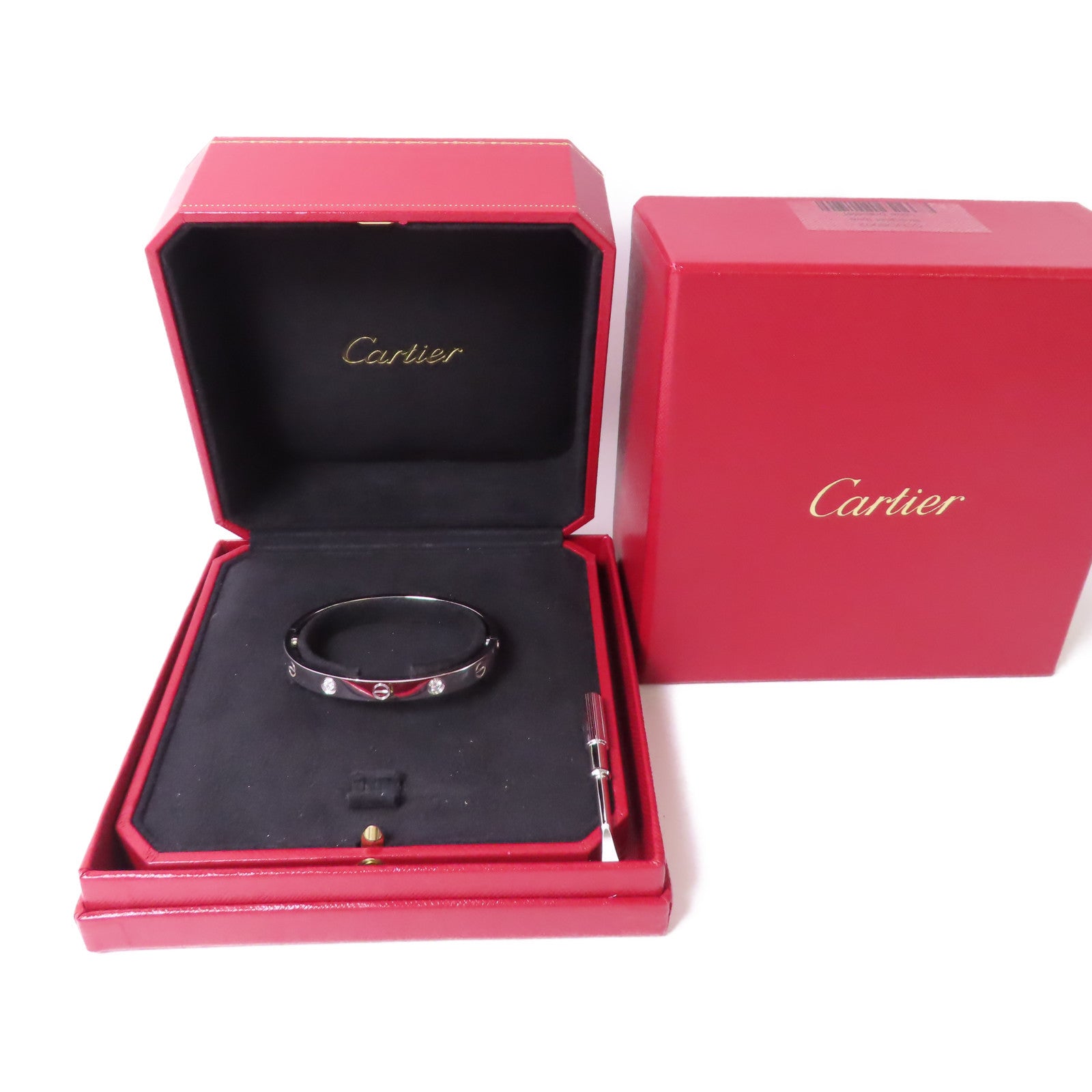 CARTIER 18K白金/鑽石 4Diamonds Love Bracelet Classic Model手鐲#16