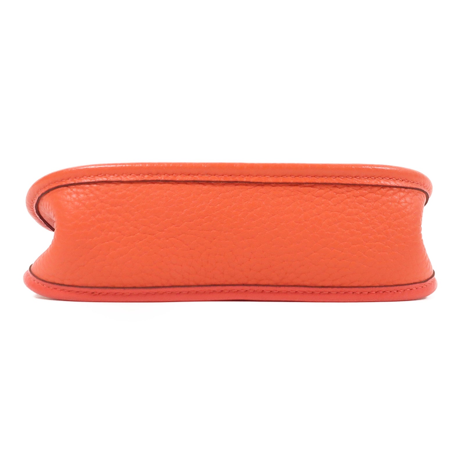 HERMES Clemence皮革Evelyne TPM銀扣肩背袋9J Feu